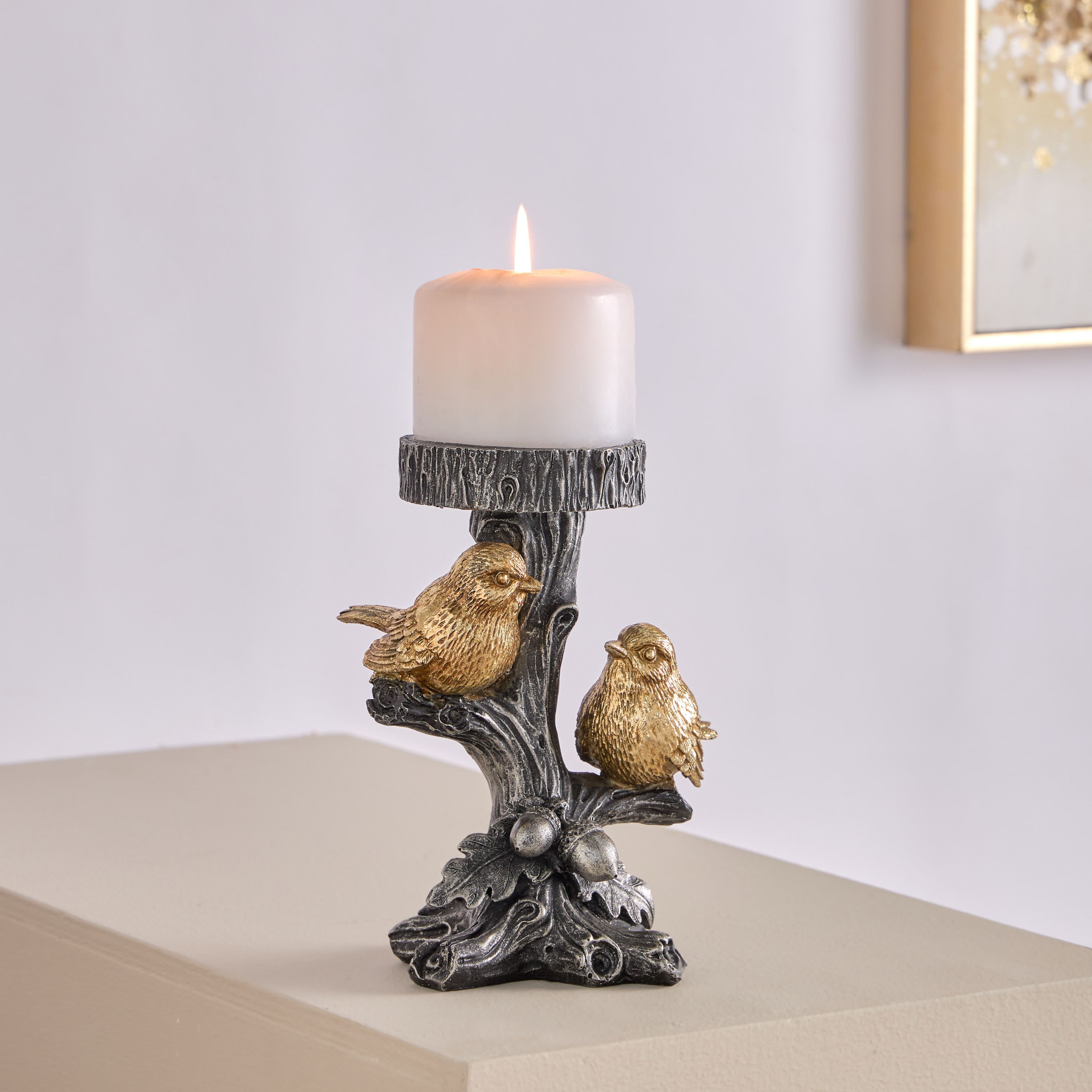 Wren Bird with Tealight Holder - 15.5x11.5x19.5 cm-hbxlivingroom-decorandaccessories-candleholders-image-1