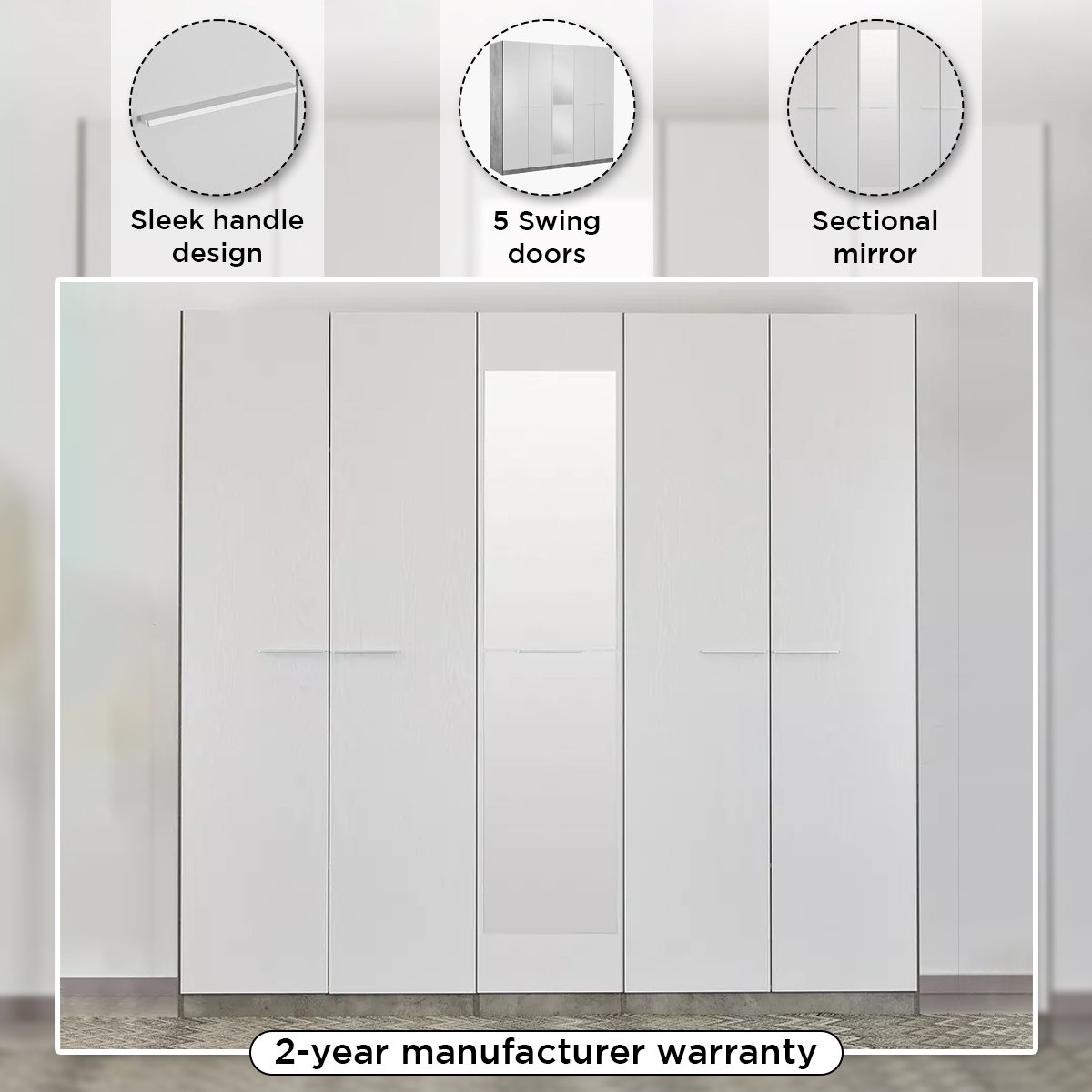 Patara 5-Door Wardrobe-hbxfurniture-wardrobes-image-8