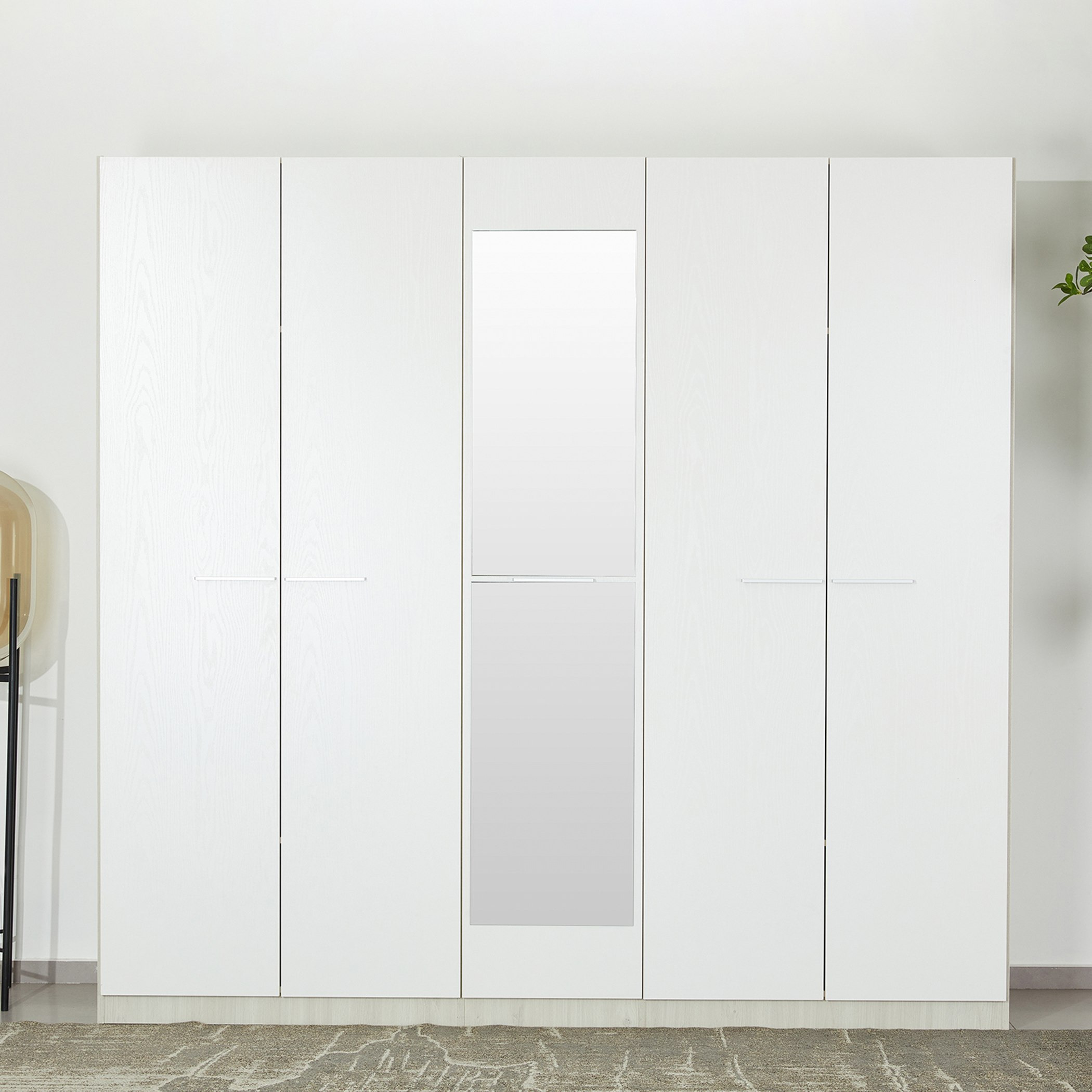 خزانة ملابس 5 أبواب بمرآة من فييستا-hbxfurniture-wardrobes-image-1