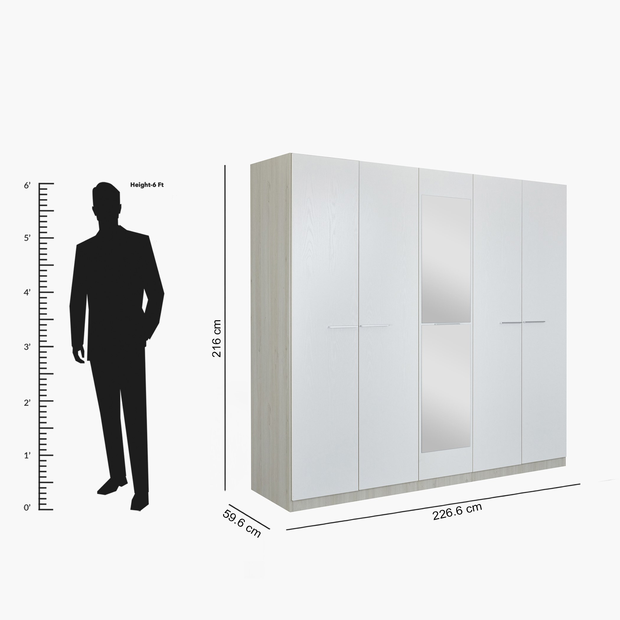 خزانة ملابس 5 أبواب بمرآة من فييستا-hbxfurniture-wardrobes-image-8