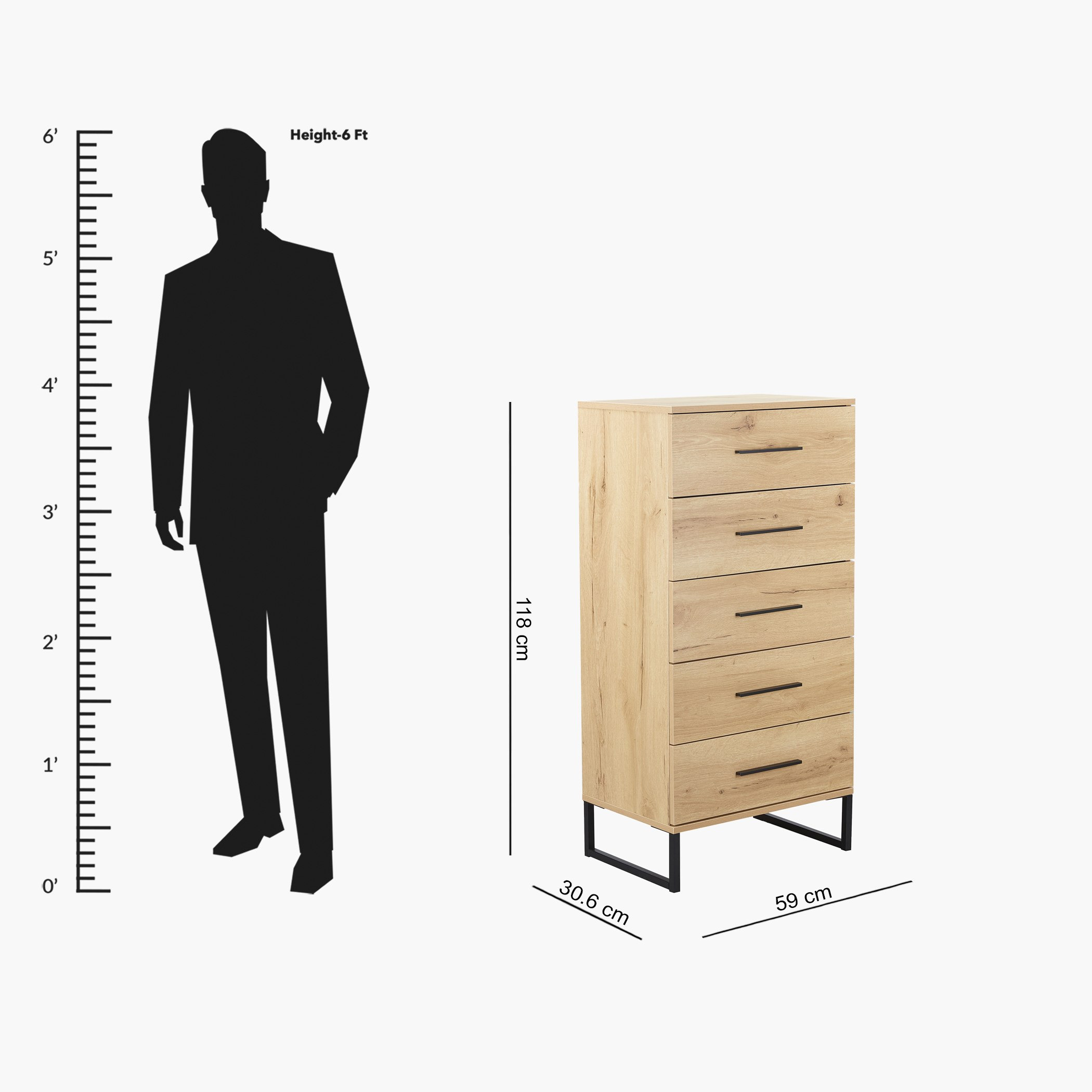 وحدة تخزين 5 أدراج من أوربان-hbxfurniture-dressersandchests-chestofdrawers-image-10