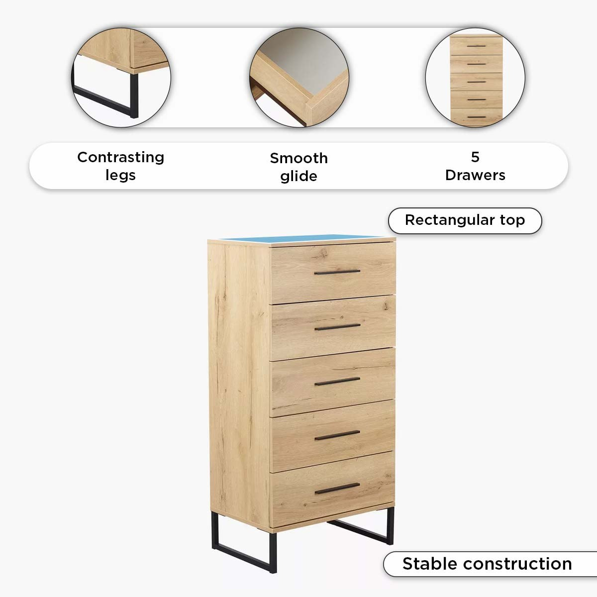 وحدة تخزين 5 أدراج من أوربان-hbxfurniture-dressersandchests-chestofdrawers-image-9