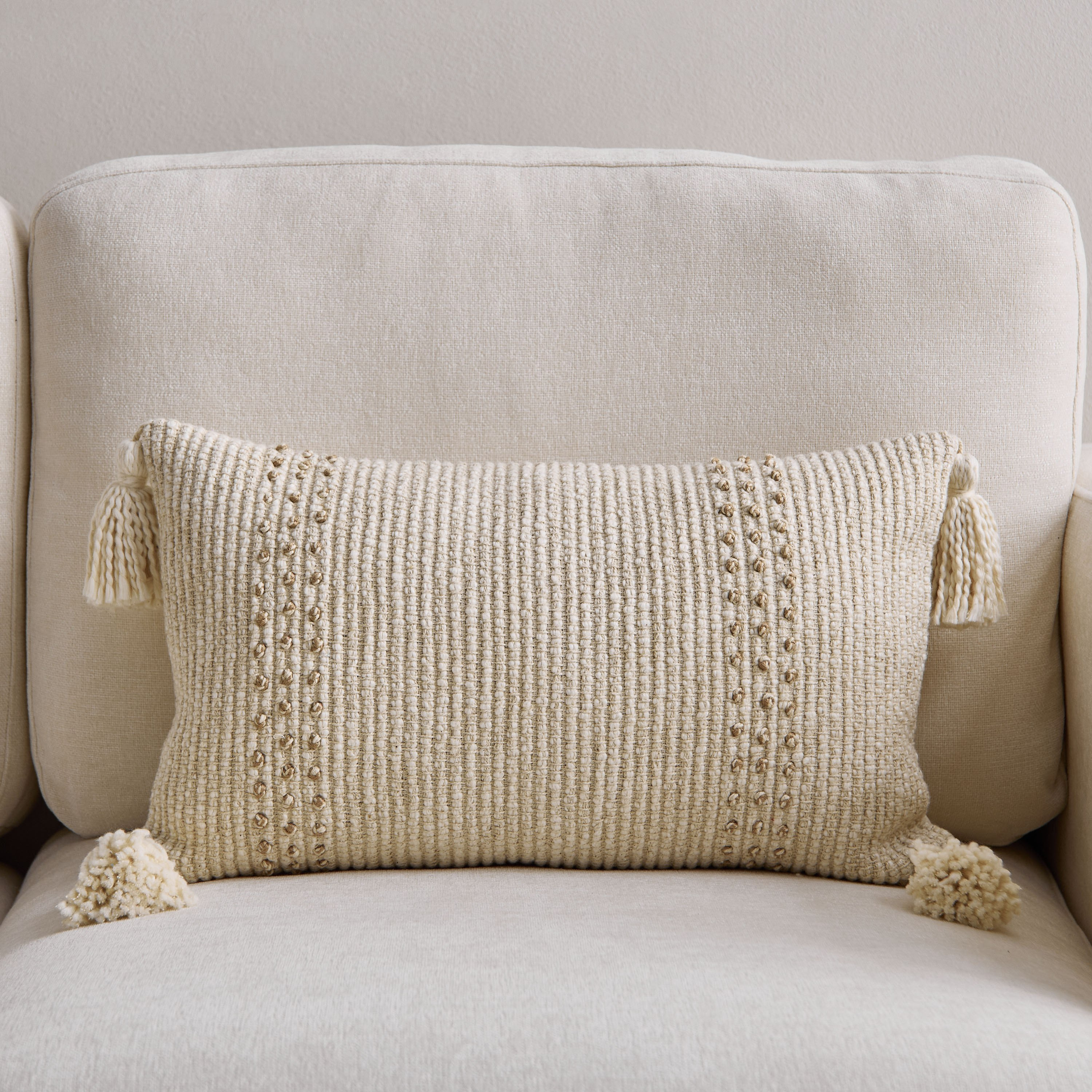 Croft French Knot Textured Filled Cushion - 30x50 cm-hbxhomeware-hbxbedroom-image-1