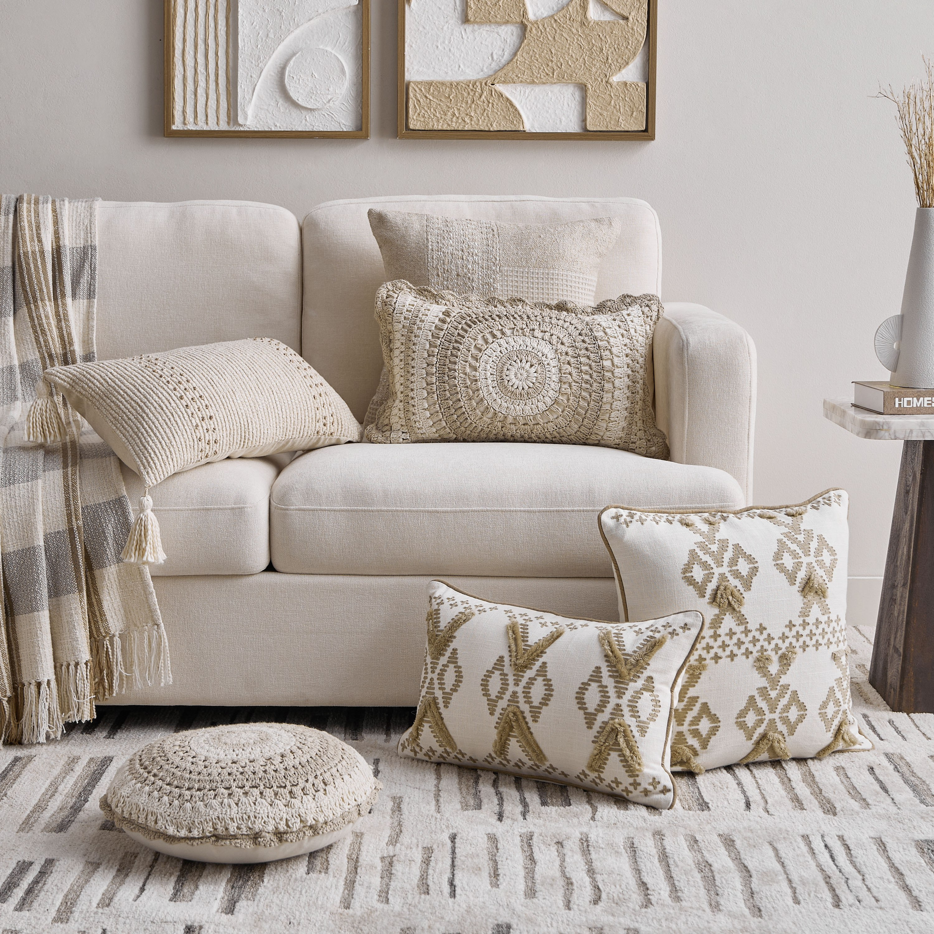 Croft French Knot Textured Filled Cushion - 30x50 cm-hbxhomeware-hbxbedroom-image-4