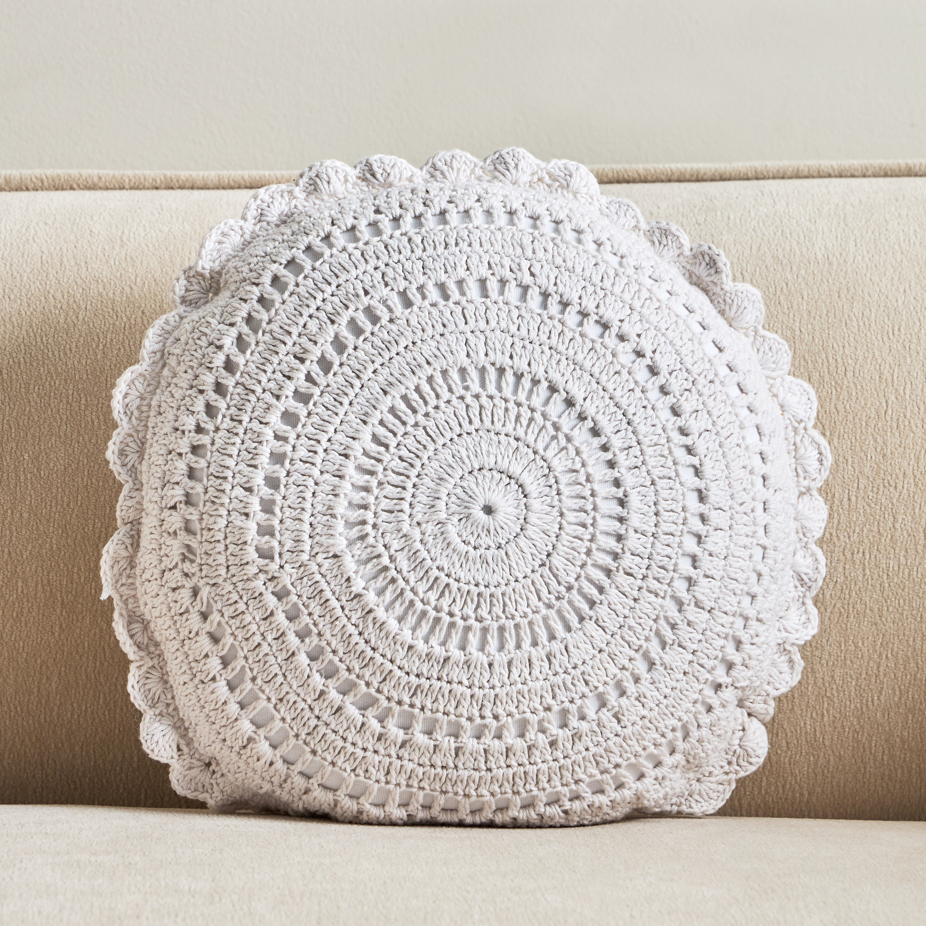 White Haven Velin Croatia Stripe Round Filled Cushion - 40 cm-hbxhomeware-hbxbedroom-image-1