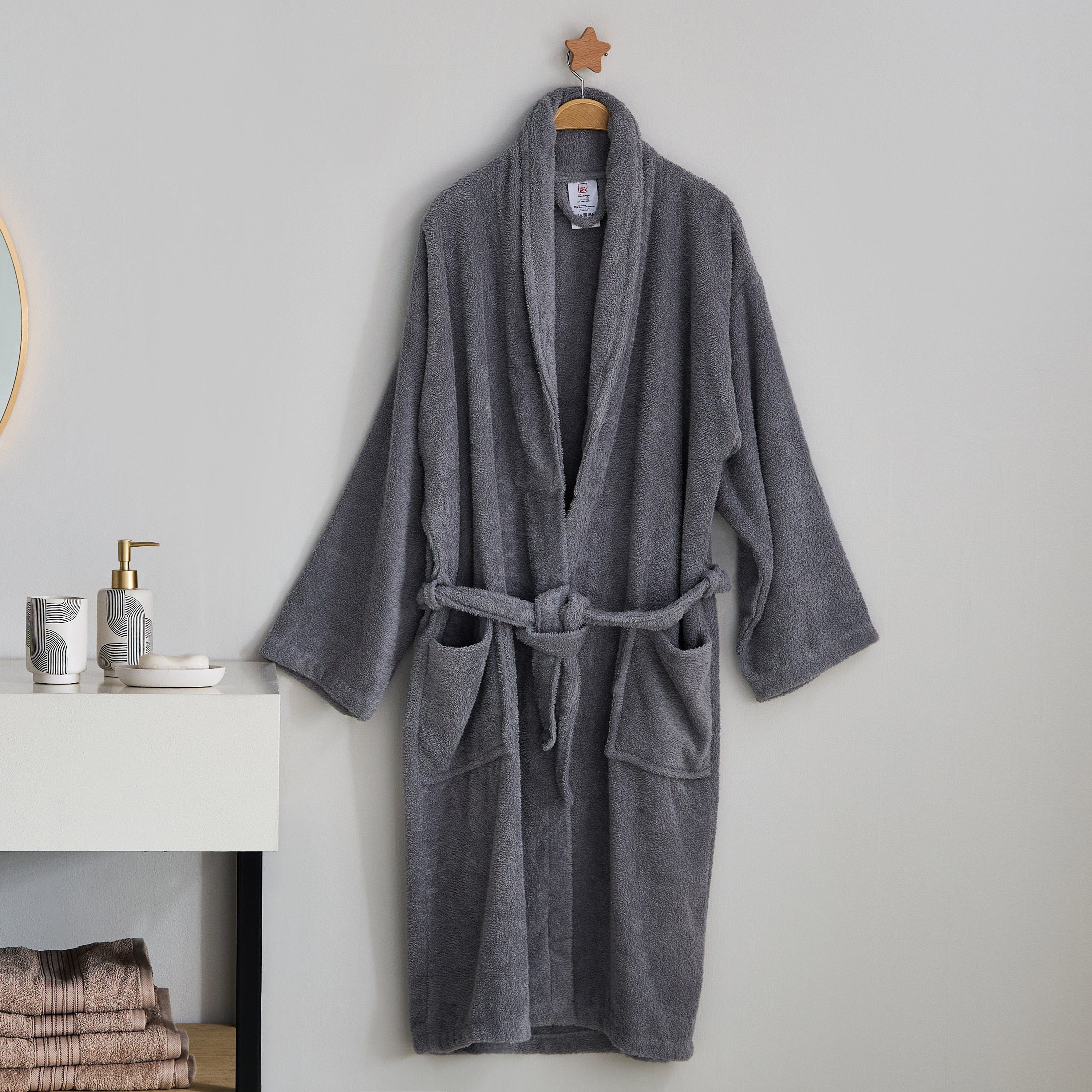 روب حمّام منسدل للبالغين من إيسنشال - كبير جدًا-hbxbathroom-bathroomtextiles-image-1