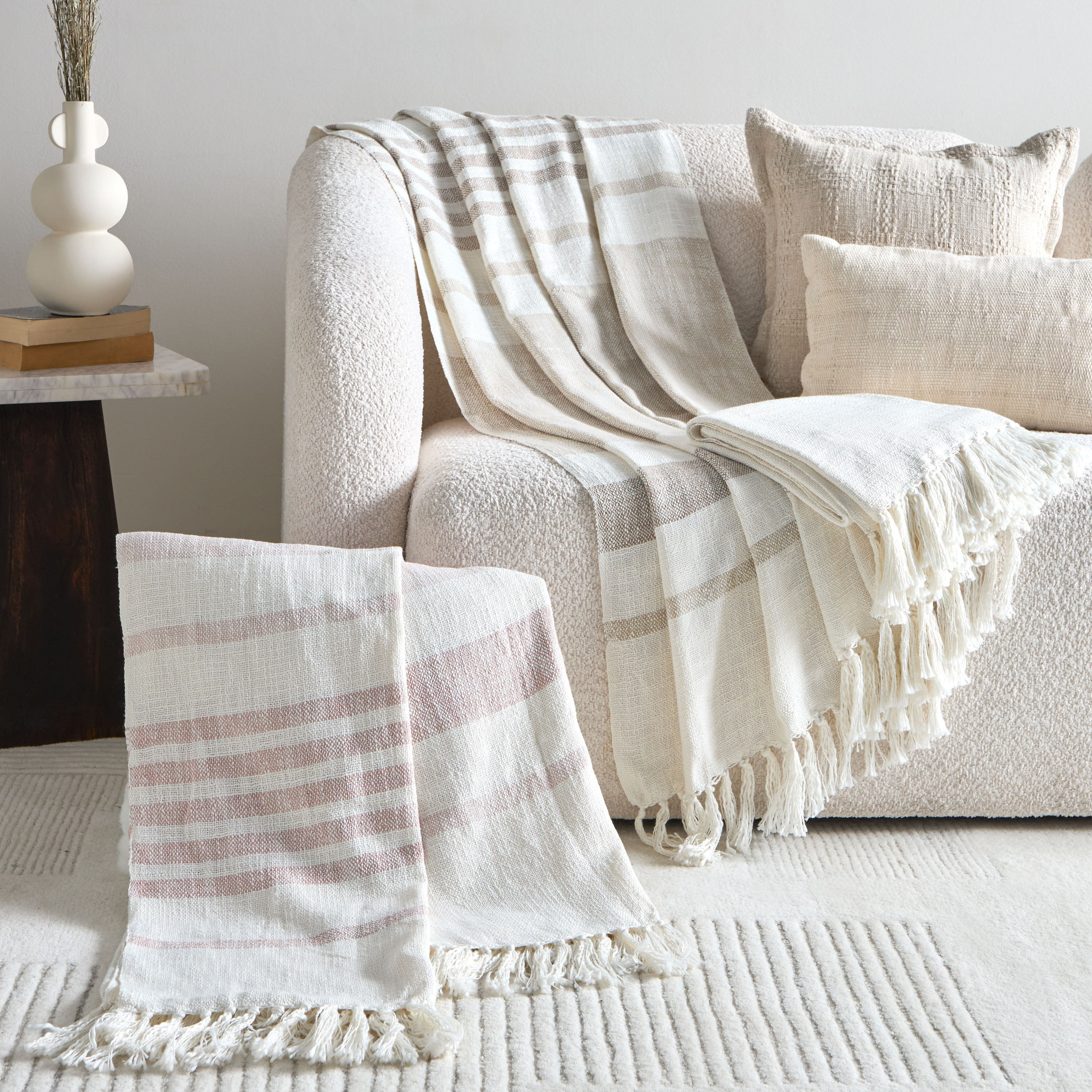 Girga Striped Woven Throw with Tassels - 127x152 cm-hbxhomeware-hbxbedroom-image-5