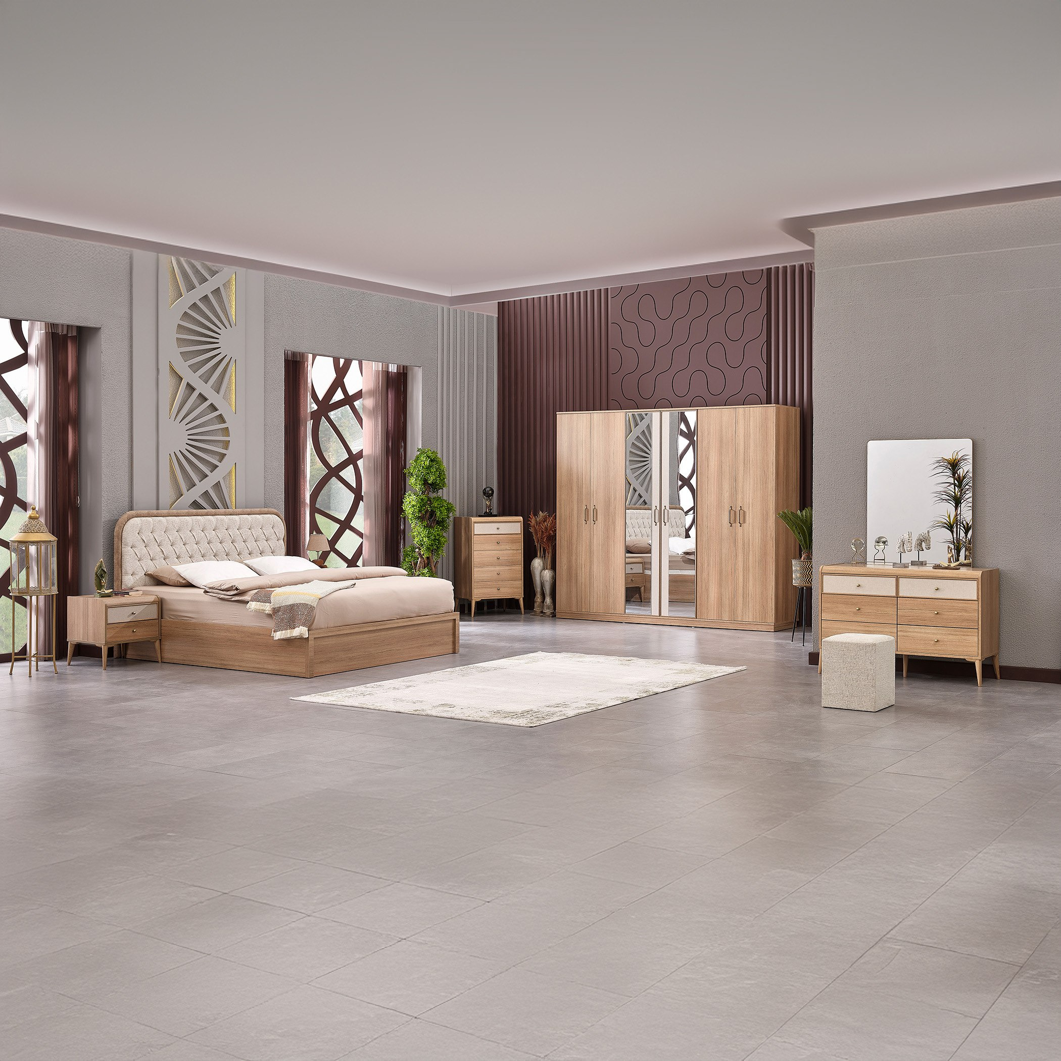 خزانة ملابس 6 أبواب مع 2 مرآة من لوريتا-hbxfurniture-wardrobes-image-5