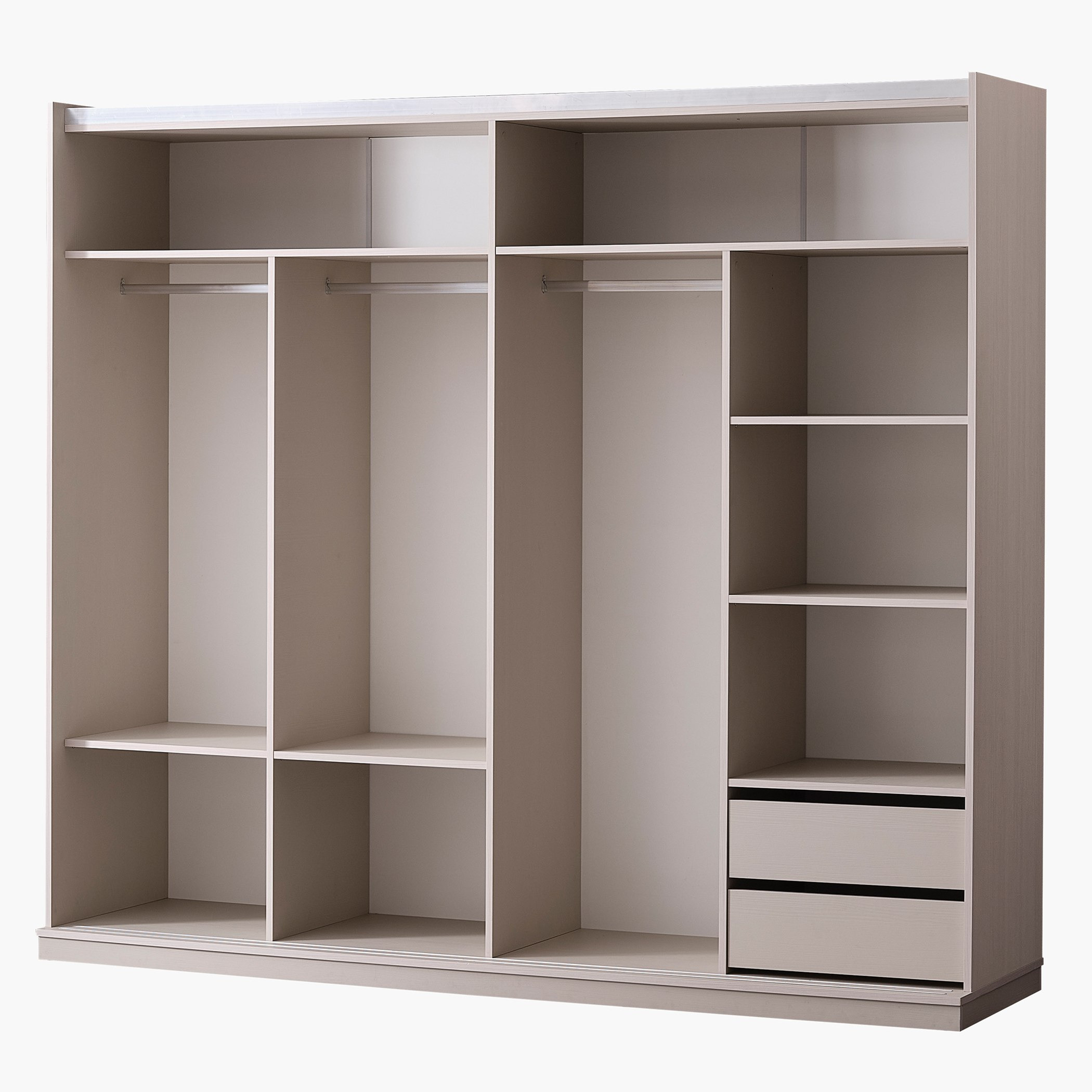Pomza Sliding Door Wardrobe with 2 Drawers and Mirror-hbxfurniture-wardrobes-image-6
