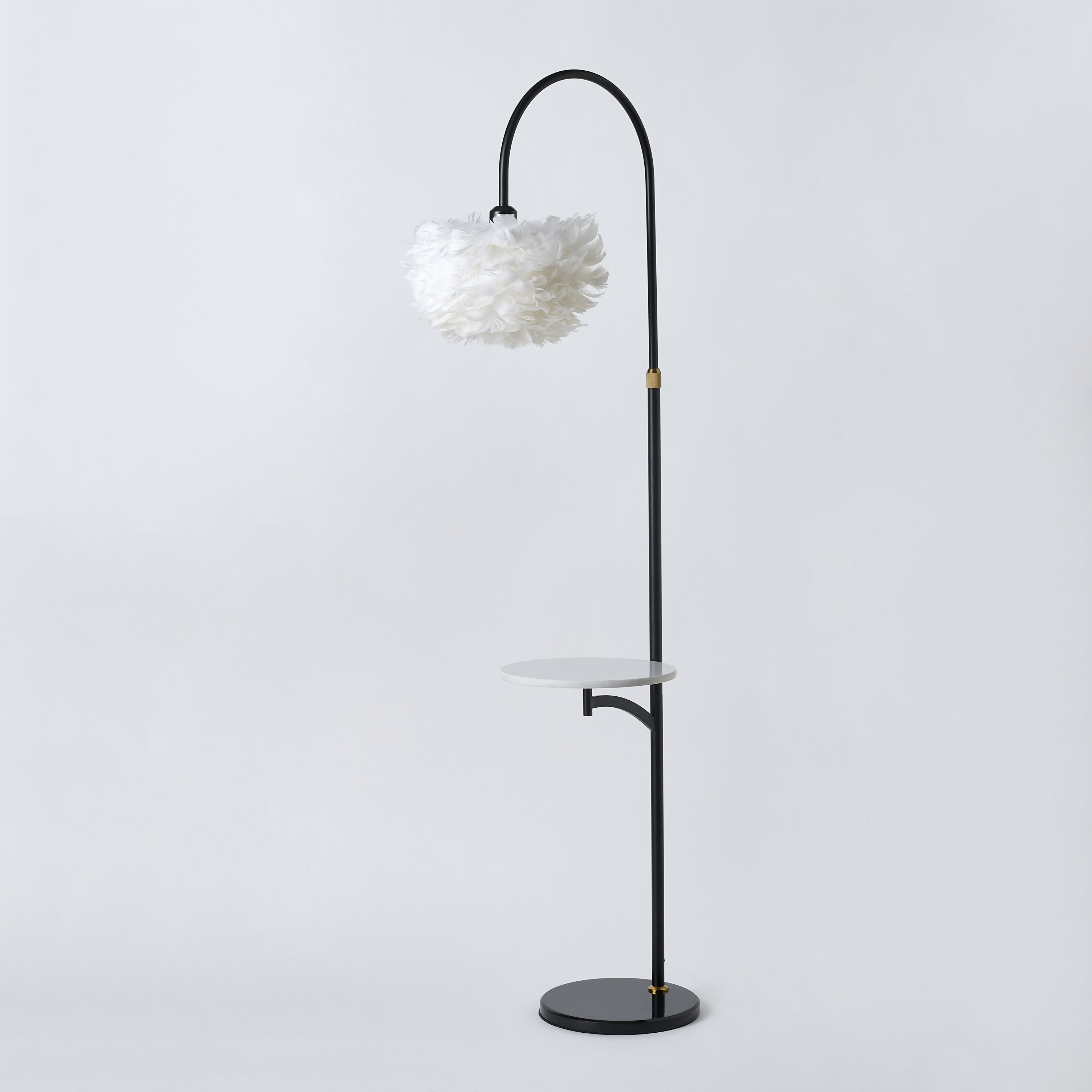 مصباح أرضية معدن بقاعدة رخام وغطاء ريش من تايلر - 40x59x165 سم-hbxhomeware-hbxlivingroom-image-6