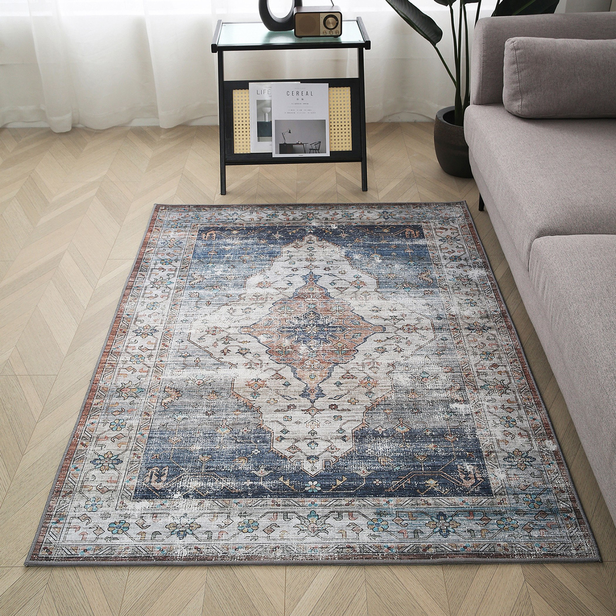 سجادة شنيل بطبعات زيرا من كلايد - 110x160 سم-hbxdecorandfurnishings-floorcoverings-rugs-image-1