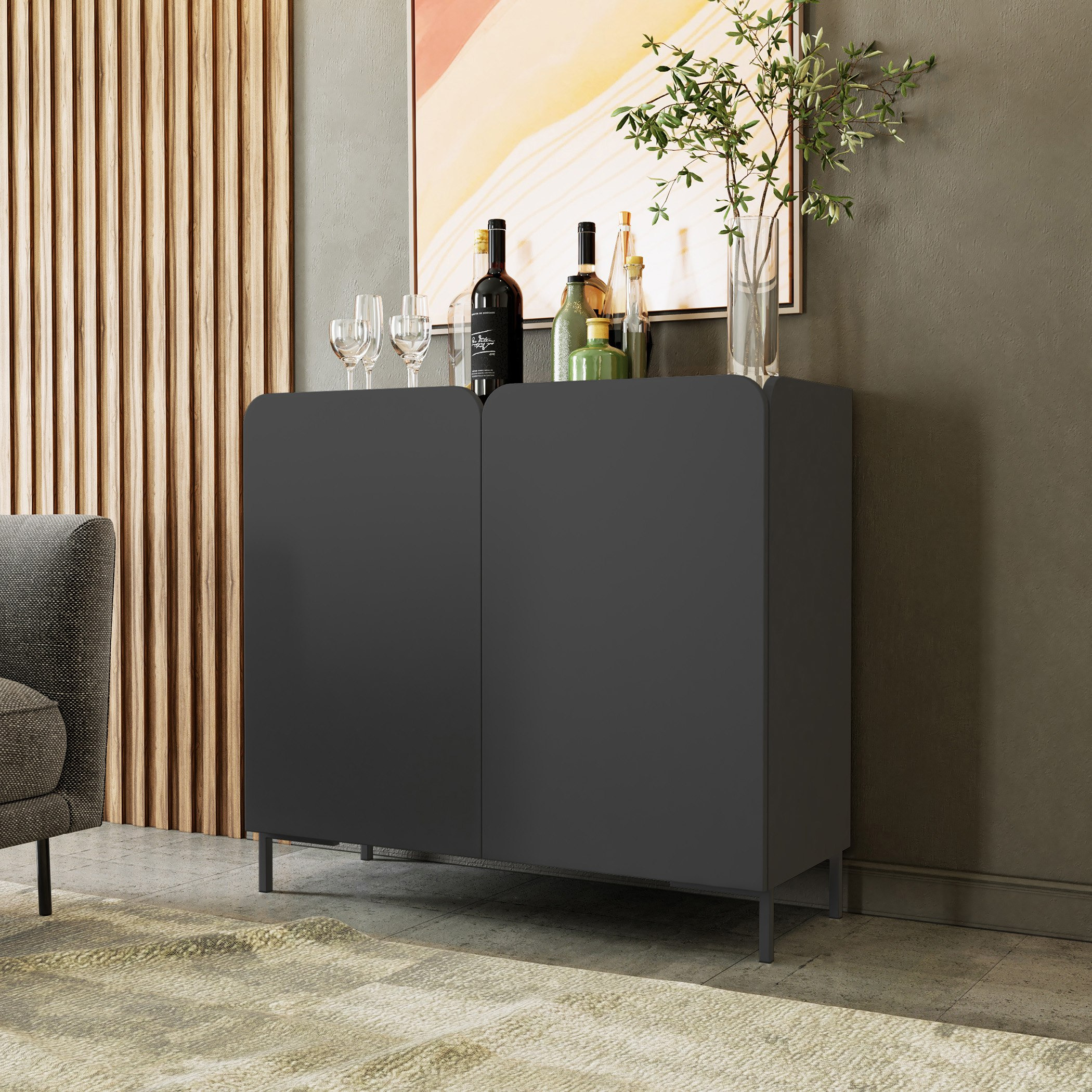 خزانة متعددة الاستخدامات بيضاوية ببابين من بيانكا لوندرينا-hbxfurniture-office-bookcases-image-1