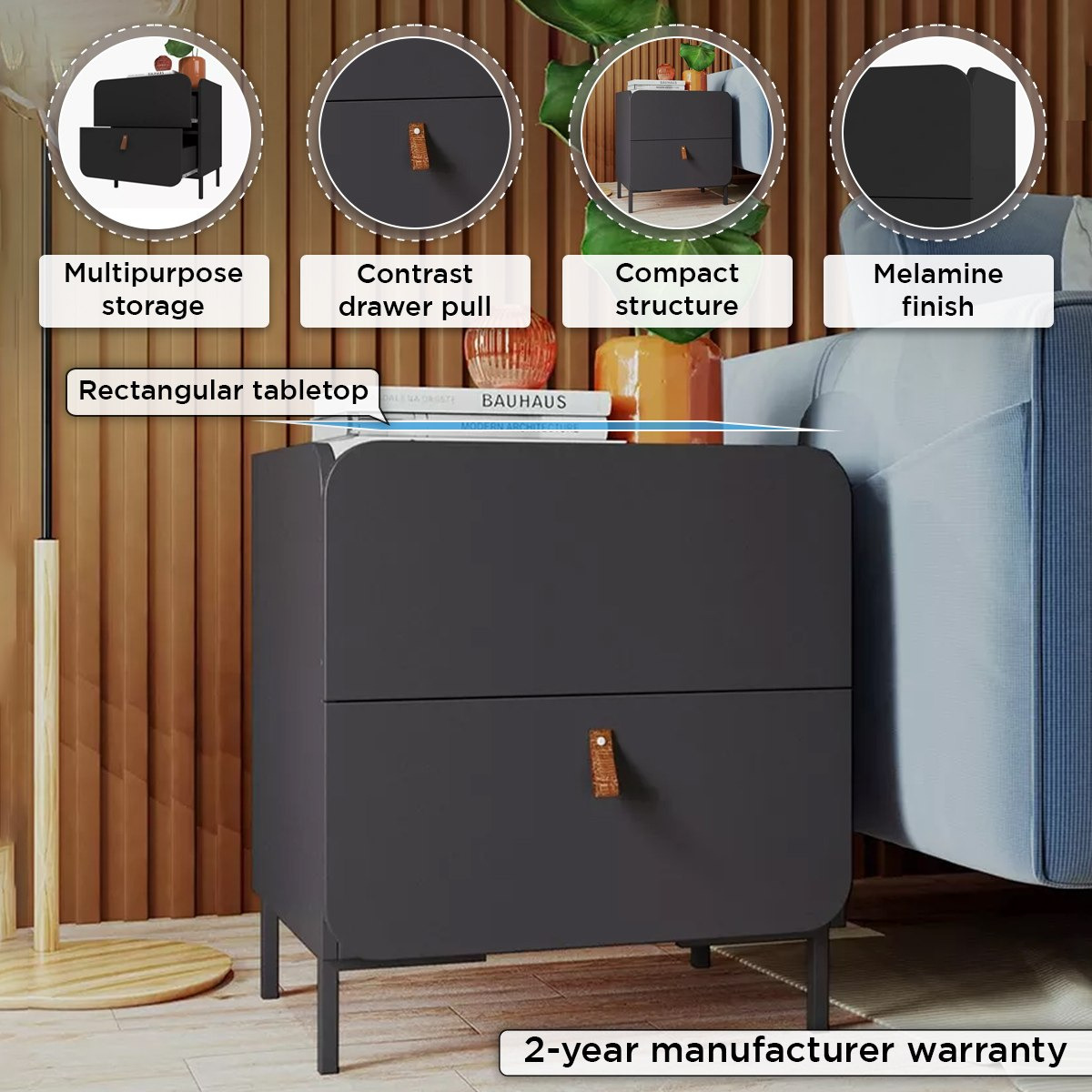 طاولة سرير جانبية 2 درج - بيانكا لوندرينا من موڤو -hbxfurniture-bedroom-nightstands-image-4