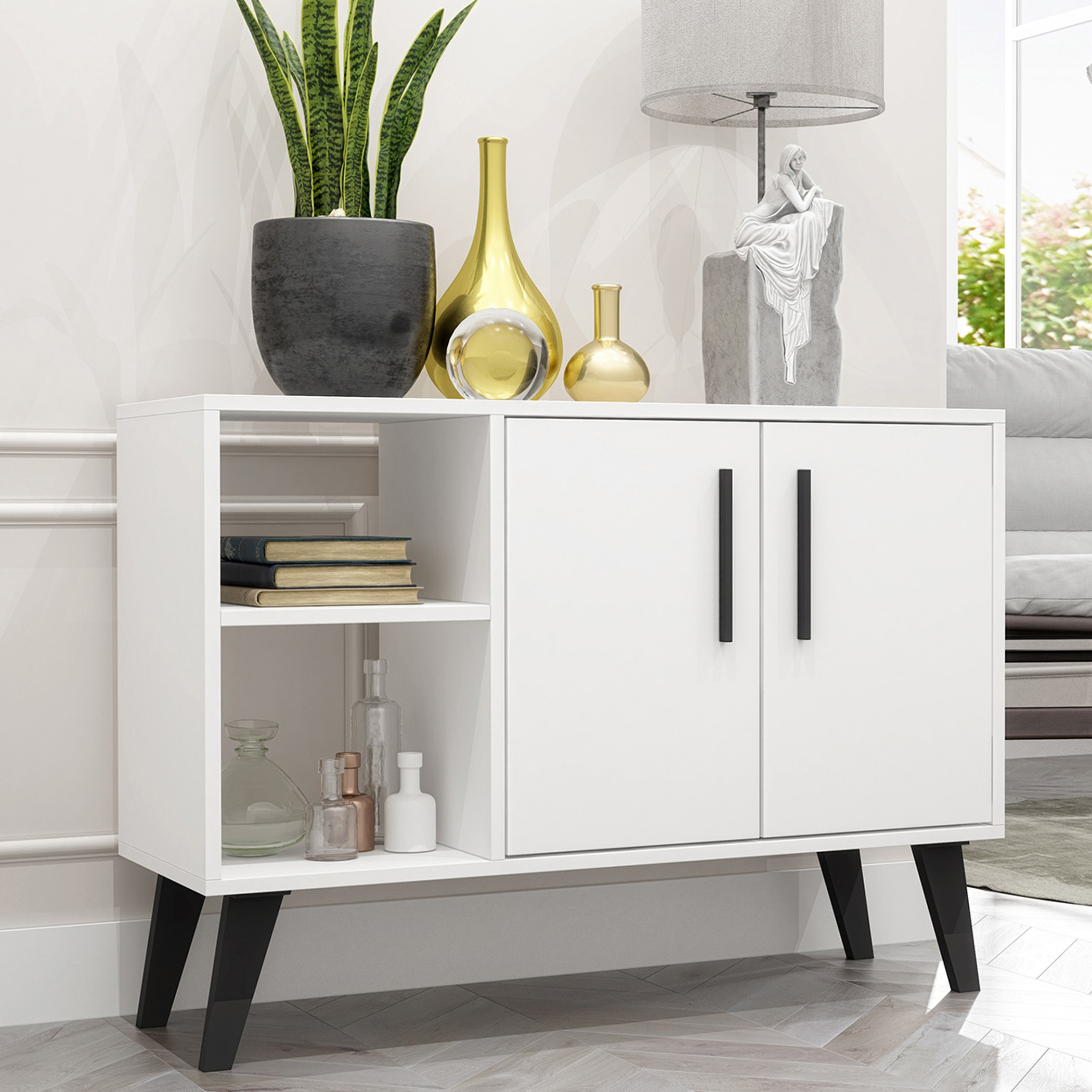 خزانة جانبية ببابين ورف - بيانكا لوندرينا-hbxfurniture-diningroom-buffetsandsideboards-image-1