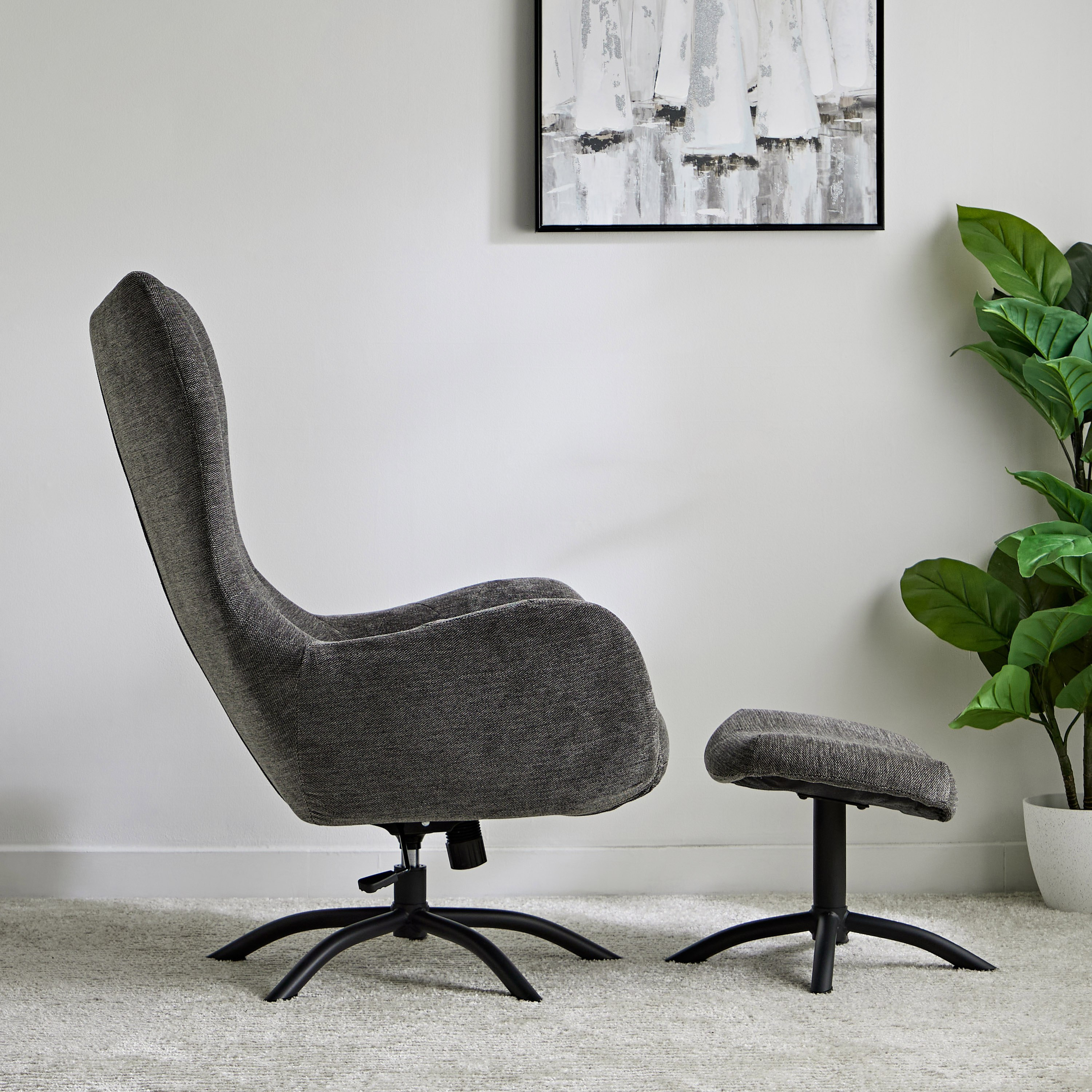 Calin Fabric Accent Chair with Swivel and Supporting Foot Stool-hbxlivingroom-sofasandarmchairs-easychairs-image-3
