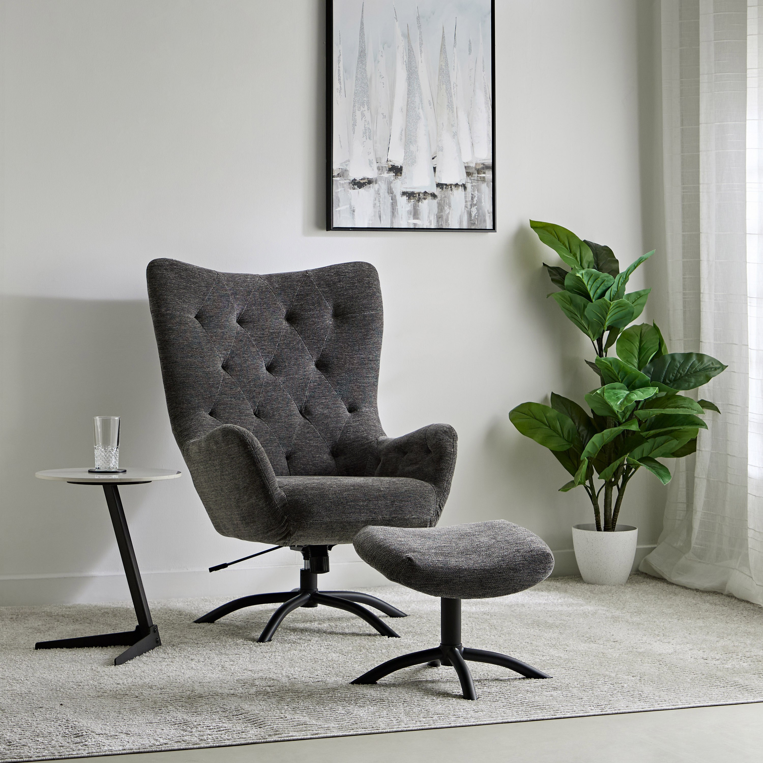 Calin Fabric Accent Chair with Swivel and Supporting Foot Stool-hbxlivingroom-sofasandarmchairs-easychairs-image-11