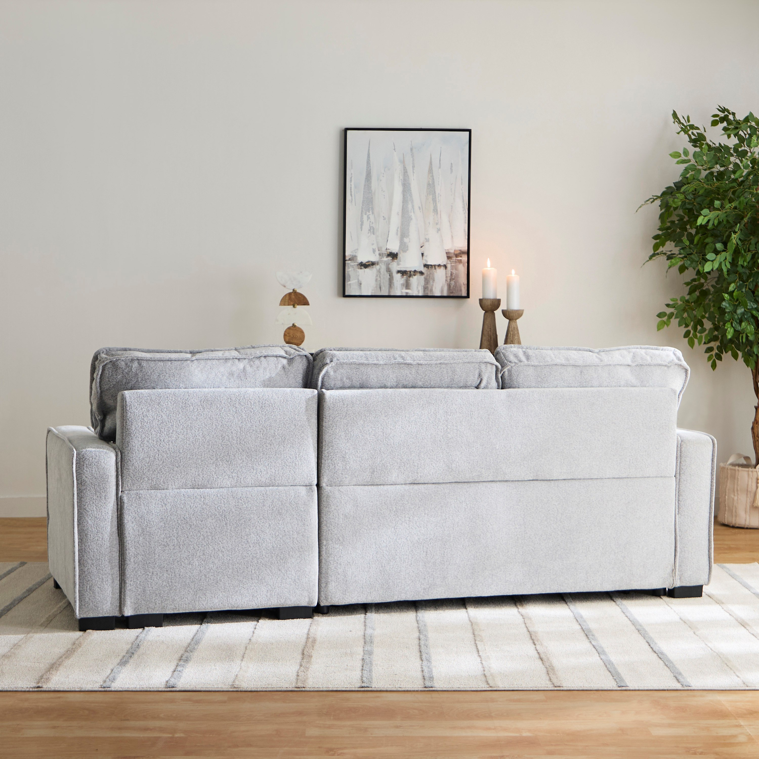 Oslo 3-Seater Reversible Storage Fabric Corner Sofa Bed with 2-Cupholder Dropdown and USB-hbxfurniture-sofasandarmchairs-sofabeds-image-4