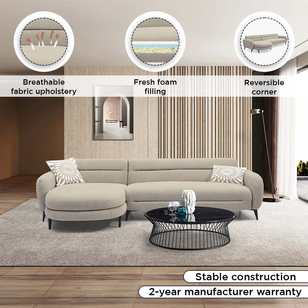 كنبة ركنية على الناحيتين 3 مقاعد قماش مع 2 وسادة من براتو-hbxlivingroom-sofasandarmchairs-cornersofas-image-11