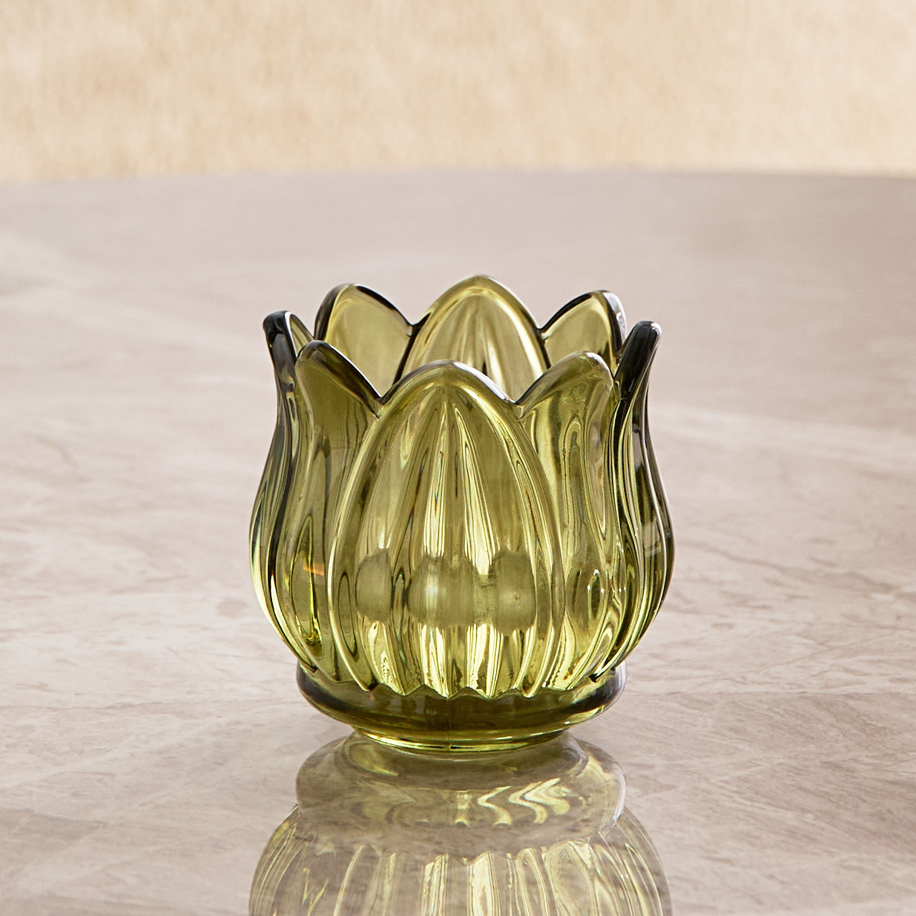 حامل شموع بتصميم لوتس من أودن - 7x7x7.1 سم-hbxlivingroom-decorandaccessories-candleholders-image-2