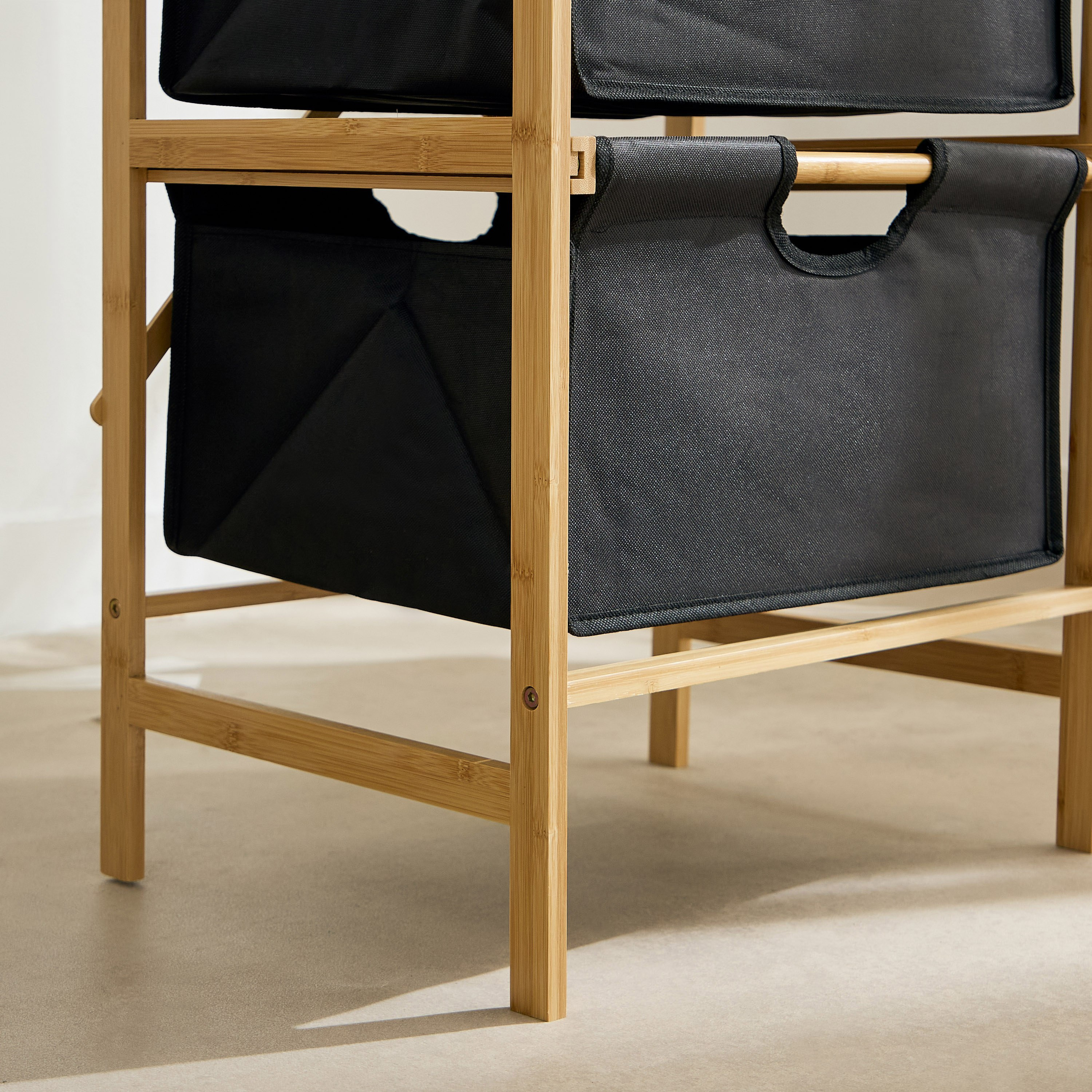 Oxford 2-Tier Storage Basket with Bamboo Shelf - 43x33x96 cm-hbxbedroom-bedroomaccessories-bedroomstorage-image-4