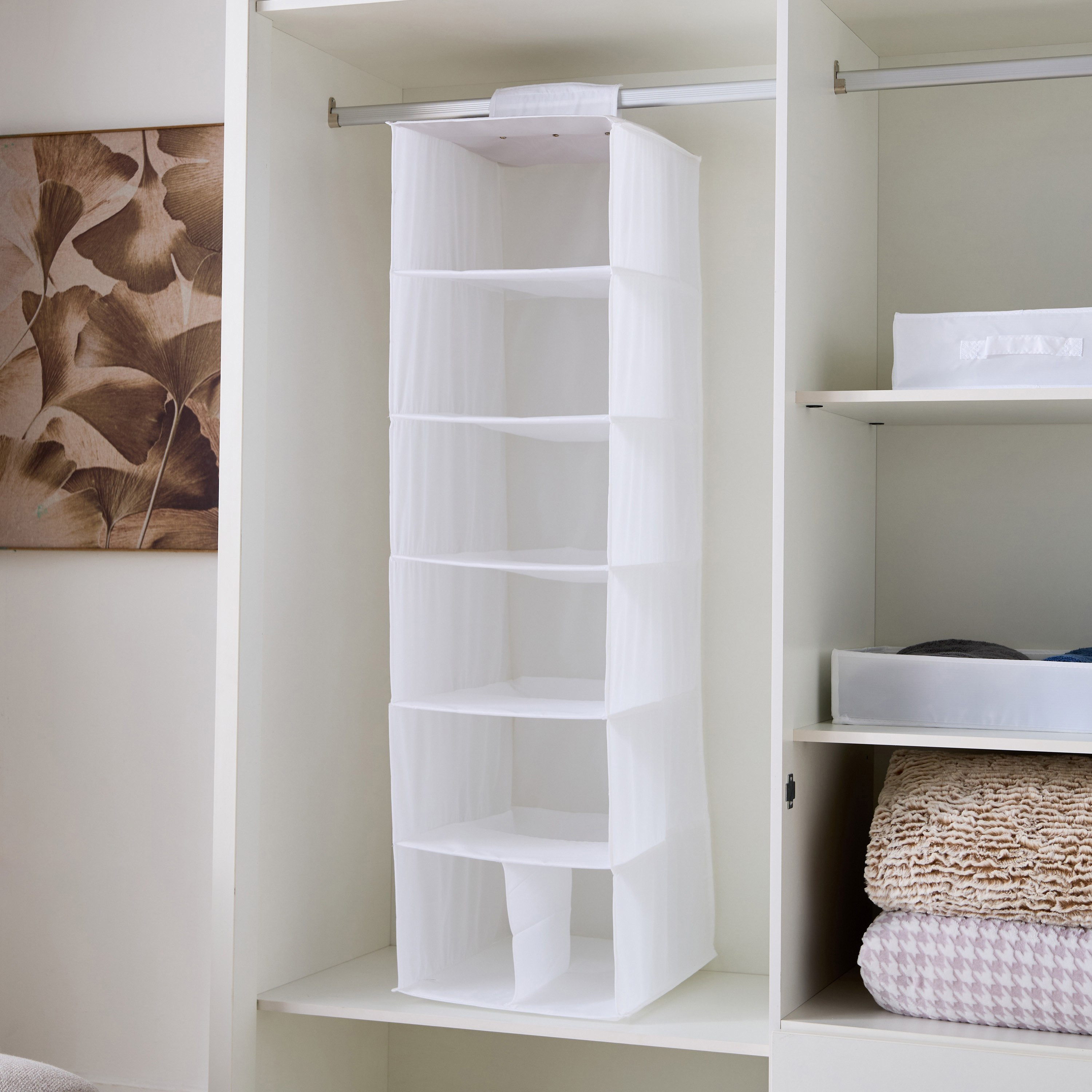 Novel Storage with 7-Compartment Hanging Organizer - 35x45x125 cm-hbxbedroom-bedroomaccessories-bedroomstorage-image-2
