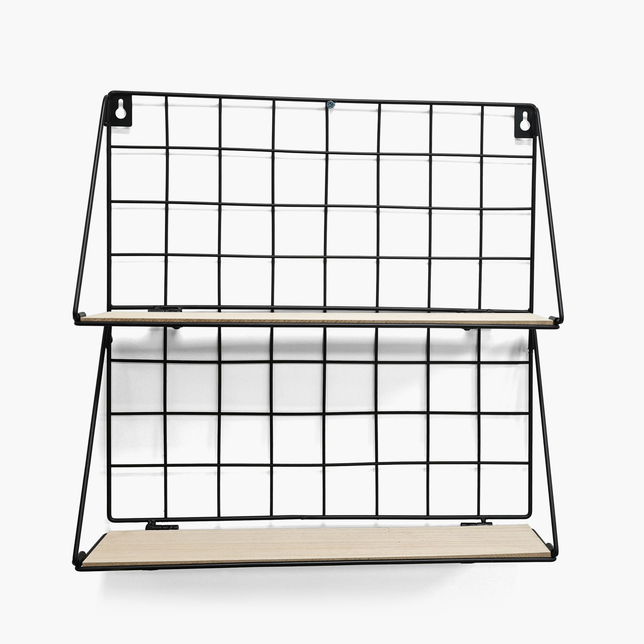 Sera 2-Tier Foldable Wall Shelf with MDF Board - 40x12x41 cm-hbxfurniture-mediaunitsandstorage-wallshelves-image-2