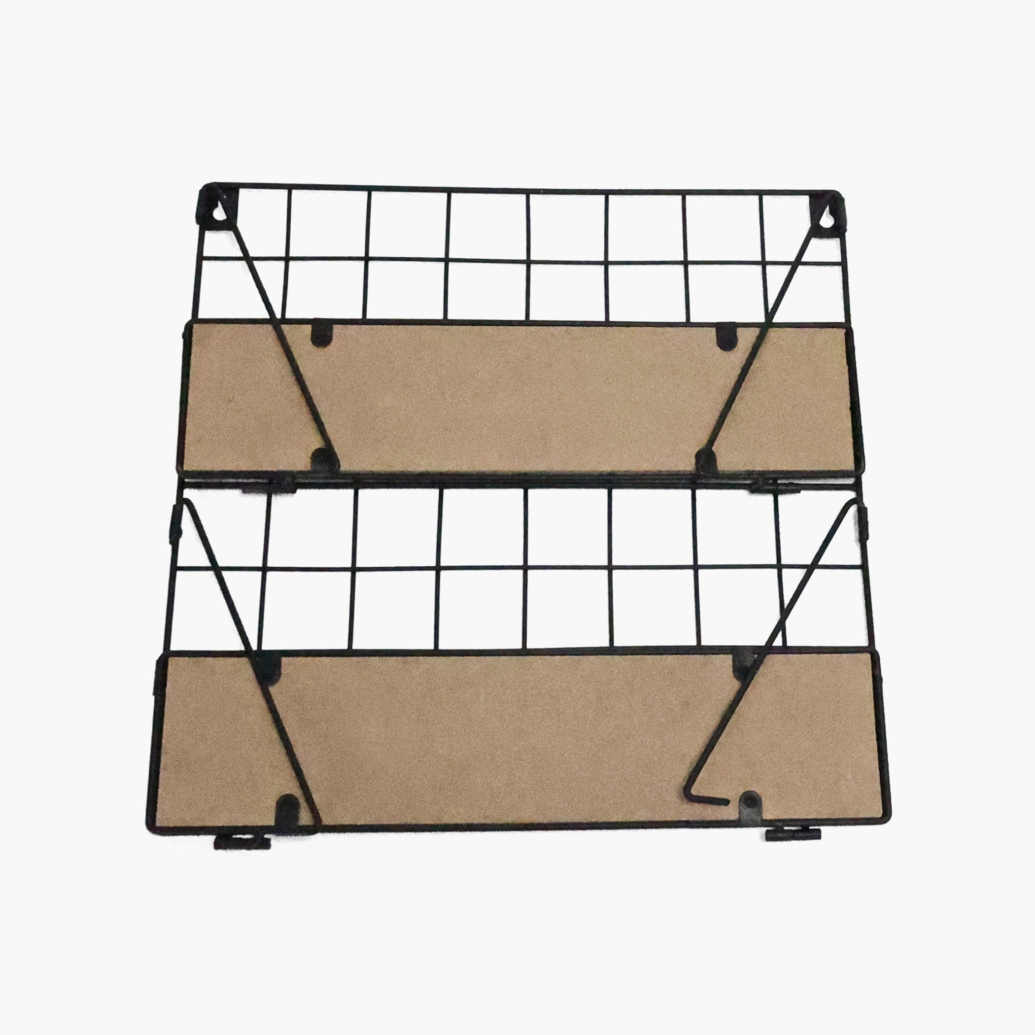 Sera 2-Tier Foldable Wall Shelf with MDF Board - 40x12x41 cm-hbxfurniture-mediaunitsandstorage-wallshelves-image-3