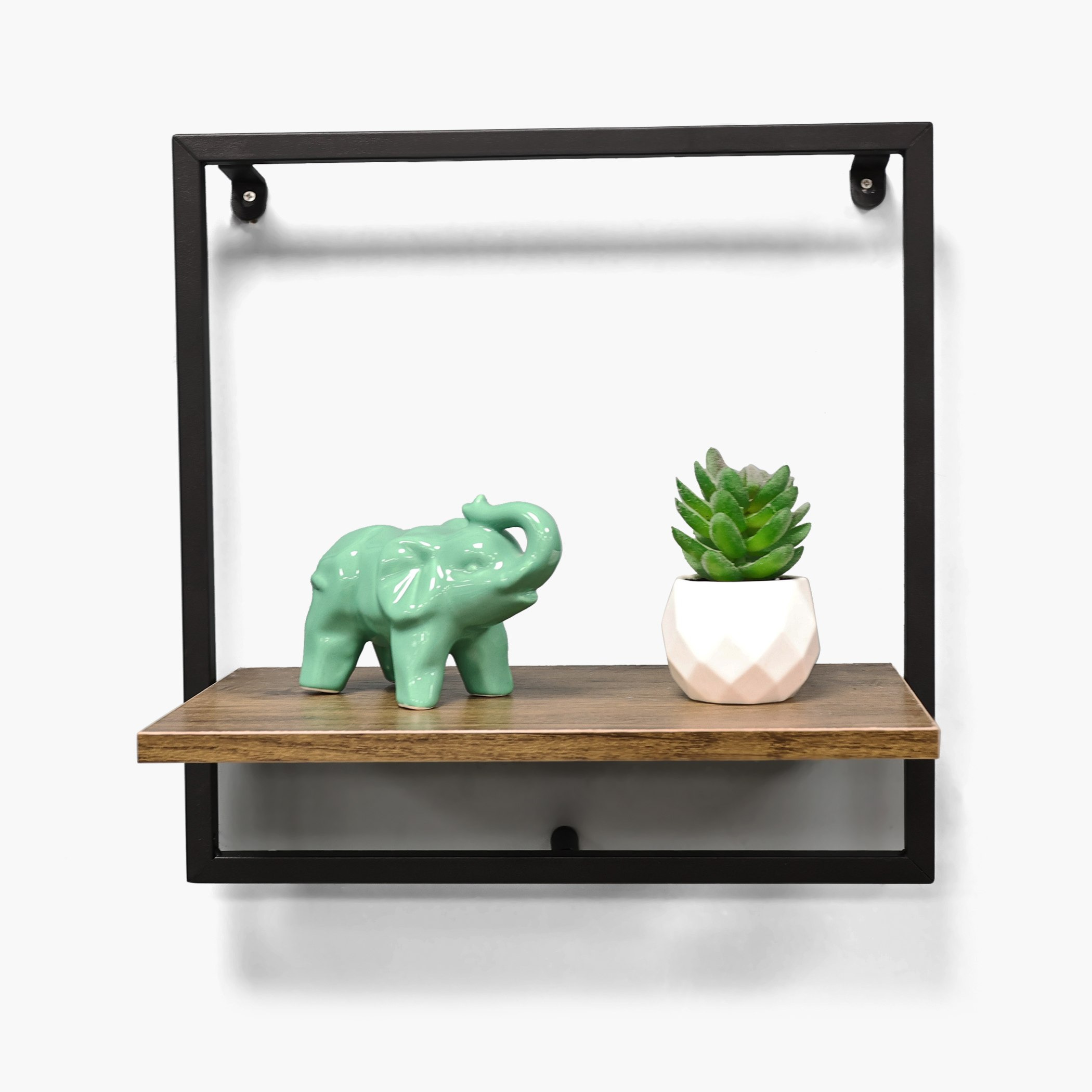 Sera Square 1-Tier Wall Shelf with MDF Board - 35x20x35 cm-hbxfurniture-mediaunitsandstorage-wallshelves-image-1