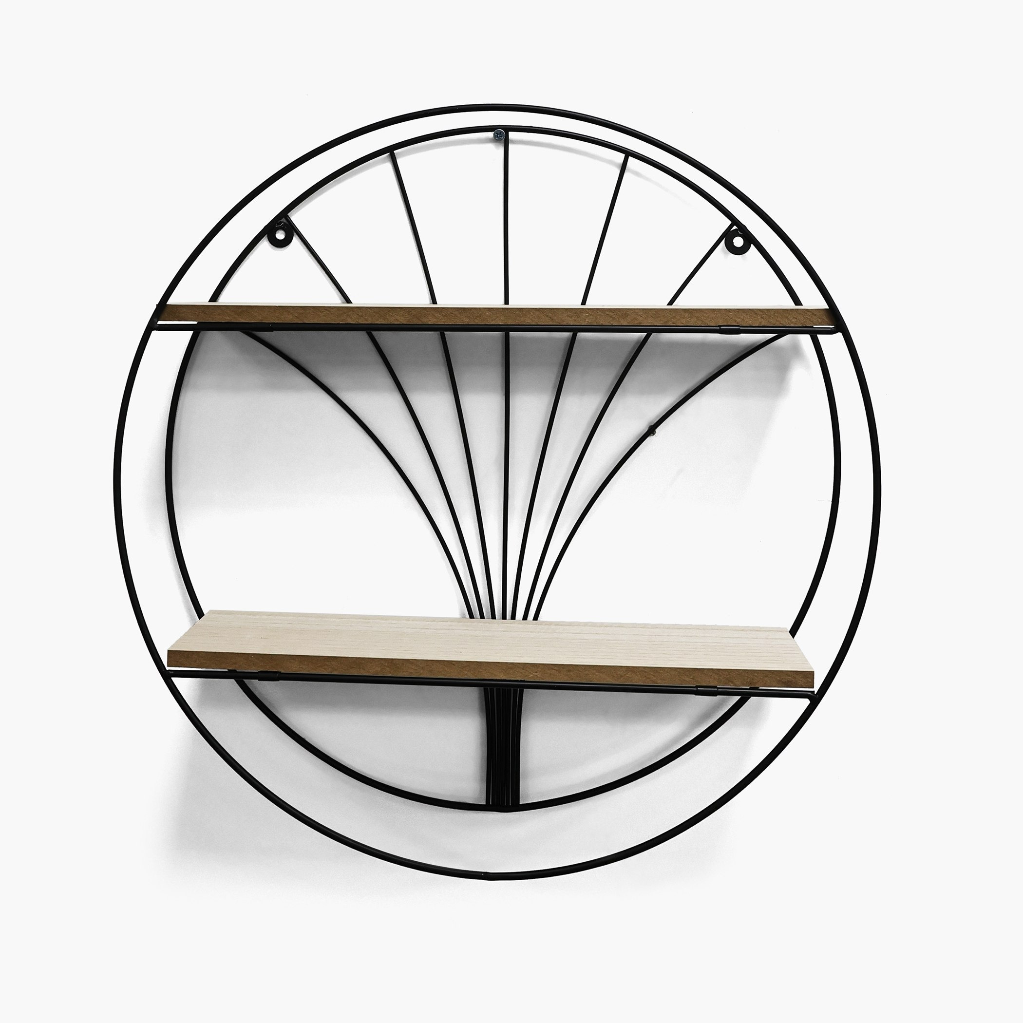 Sera Circle 2-Tier Wall Shelf - 40x10x40 cm-hbxfurniture-mediaunitsandstorage-wallshelves-image-2