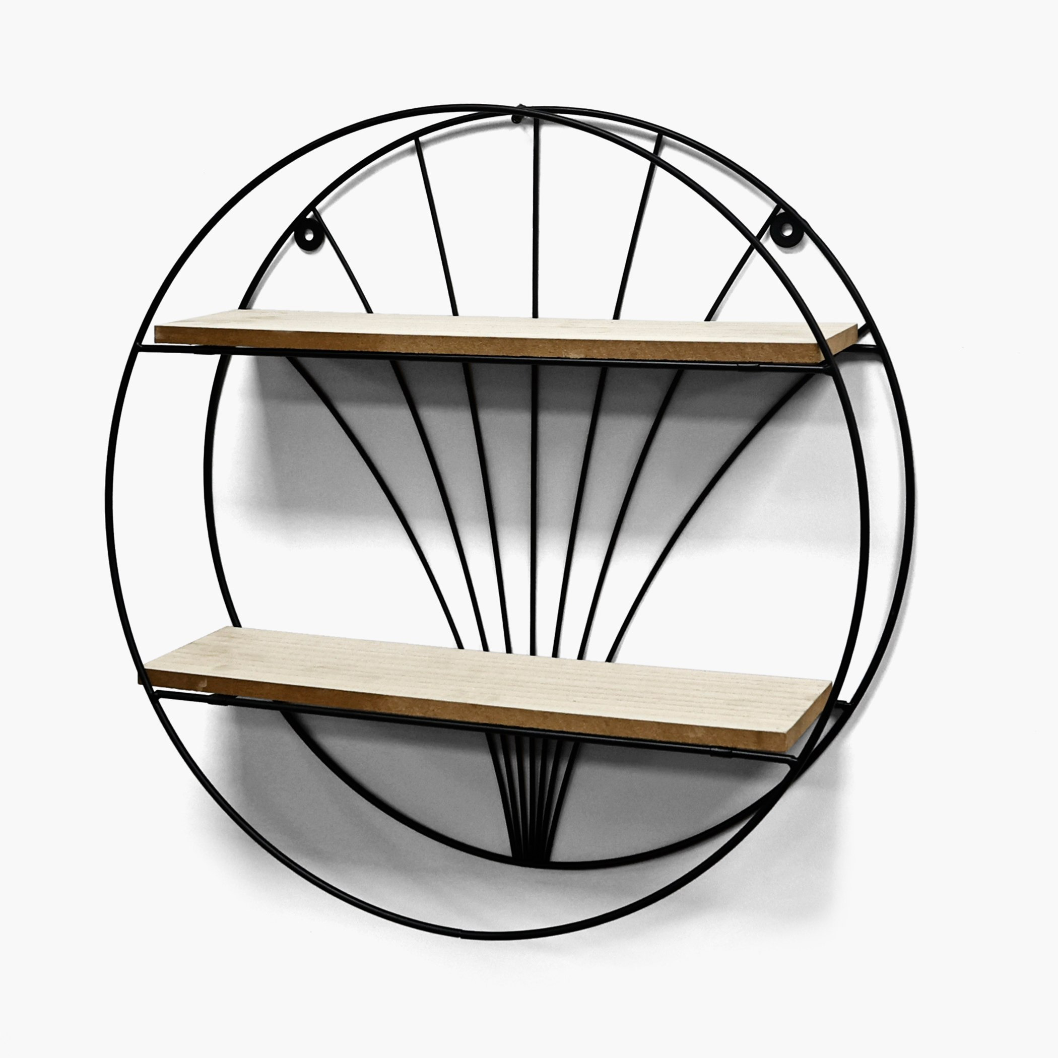 Sera Circle 2-Tier Wall Shelf - 40x10x40 cm-hbxfurniture-mediaunitsandstorage-wallshelves-image-3