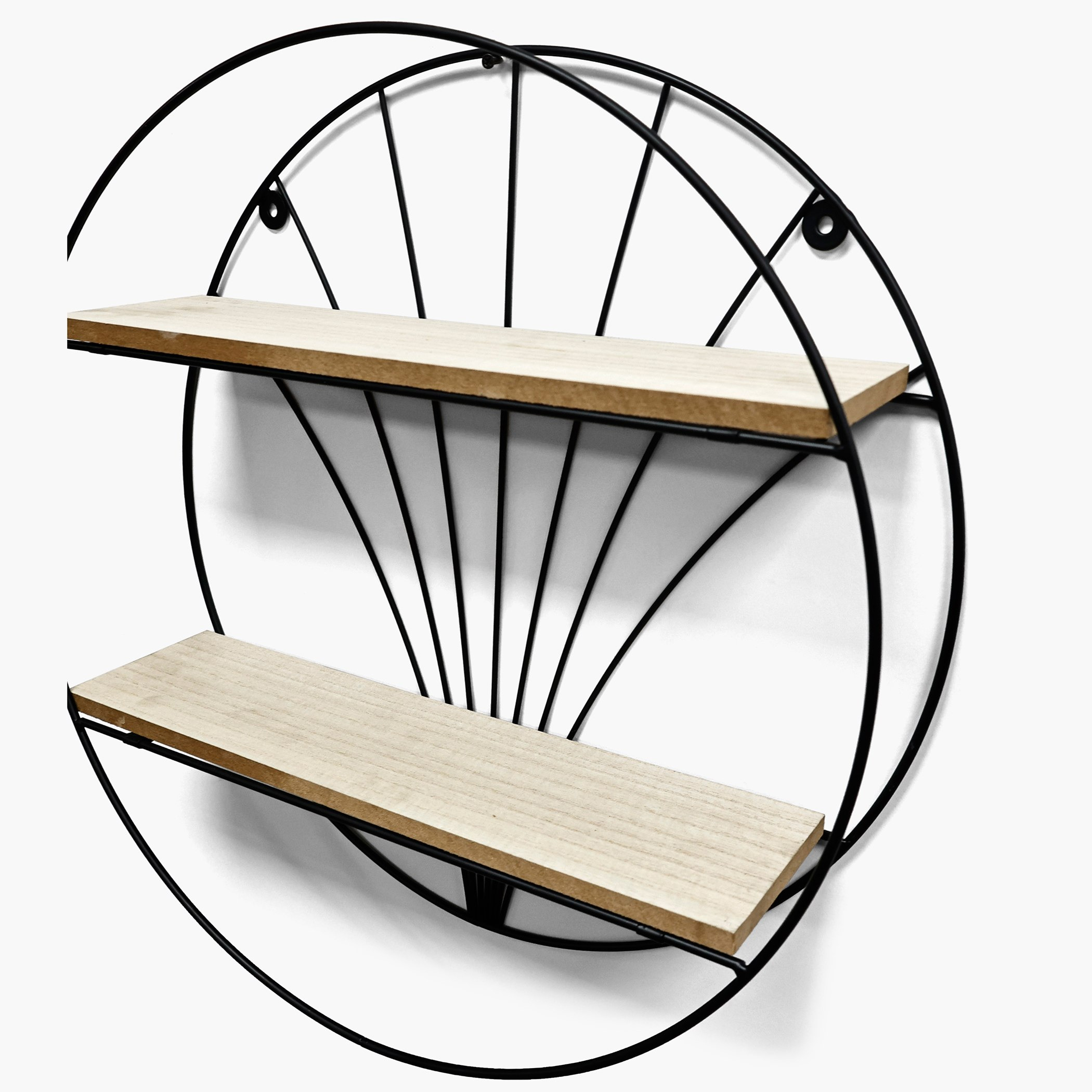 Sera Circle 2-Tier Wall Shelf - 40x10x40 cm-hbxfurniture-mediaunitsandstorage-wallshelves-image-4