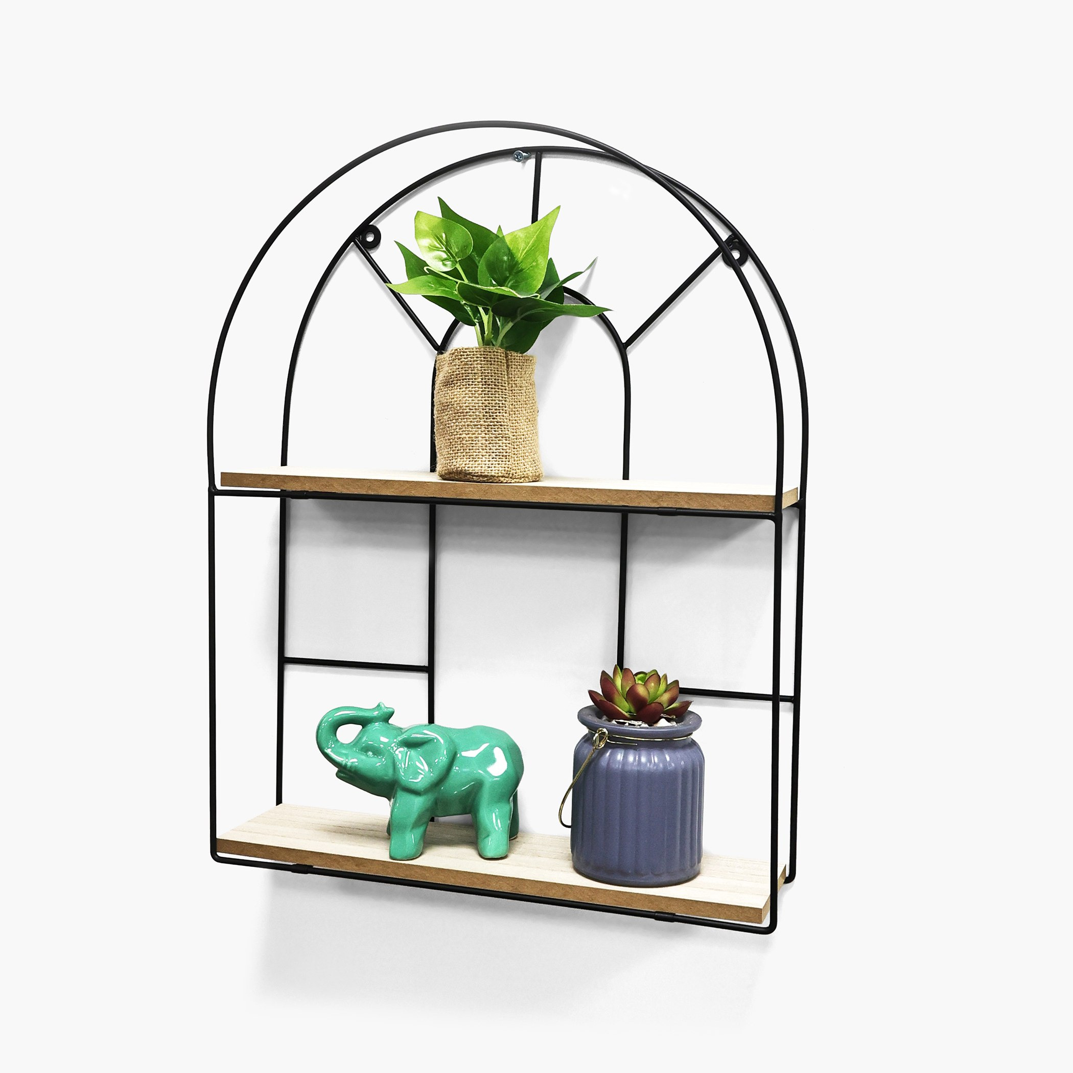 Sera Arch 2-Tier Wall Shelf - 35x10x45 cm-hbxfurniture-mediaunitsandstorage-wallshelves-image-1
