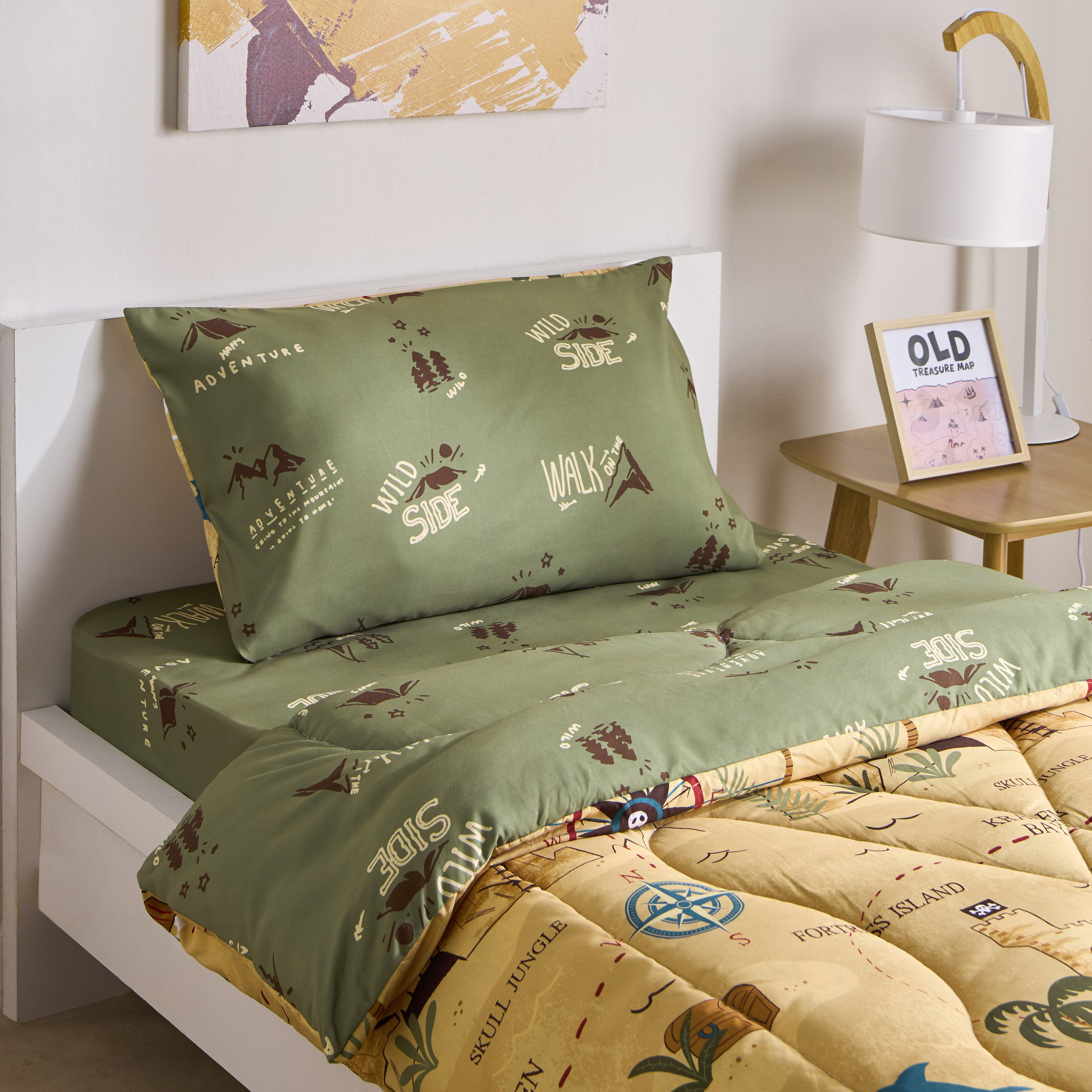 طقم لحاف فردي من الألياف الدقيقة قطعتين كامب من جوي أدفنتشر - 135×220 سم-hbxhomeware-hbxbedroom-image-1