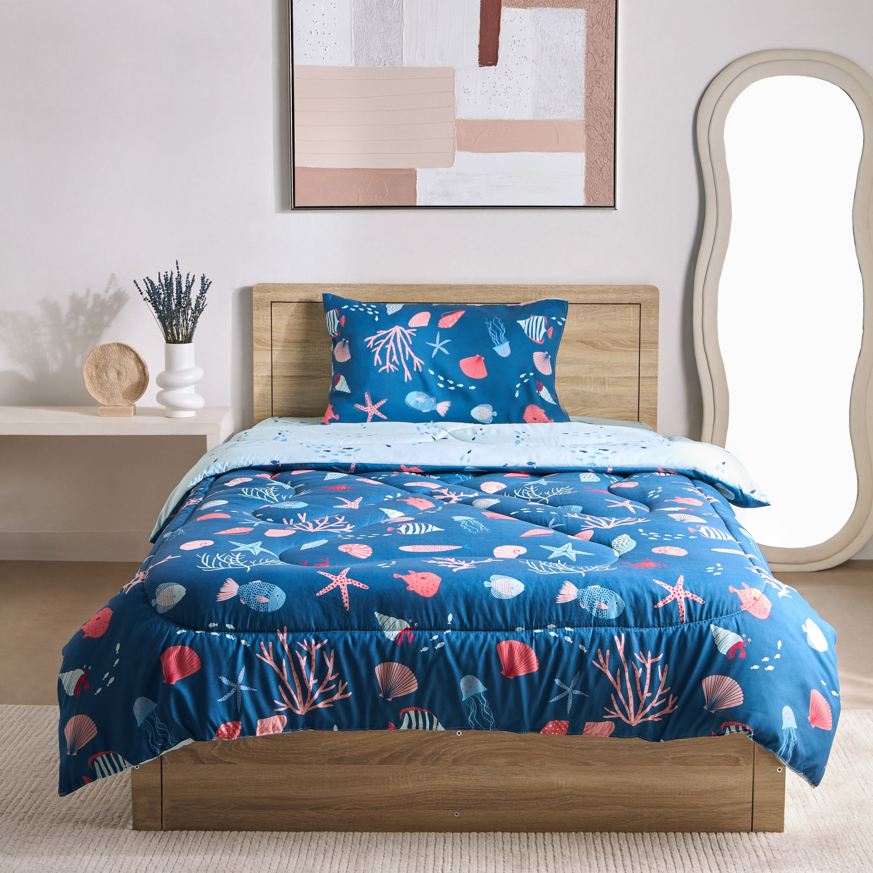 طقم لحاف توين من الألياف الدقيقة بتصميم أسماك البحر قطعتين من جوي - 160×220 سم-hbxhomeware-hbxbedroom-image-3