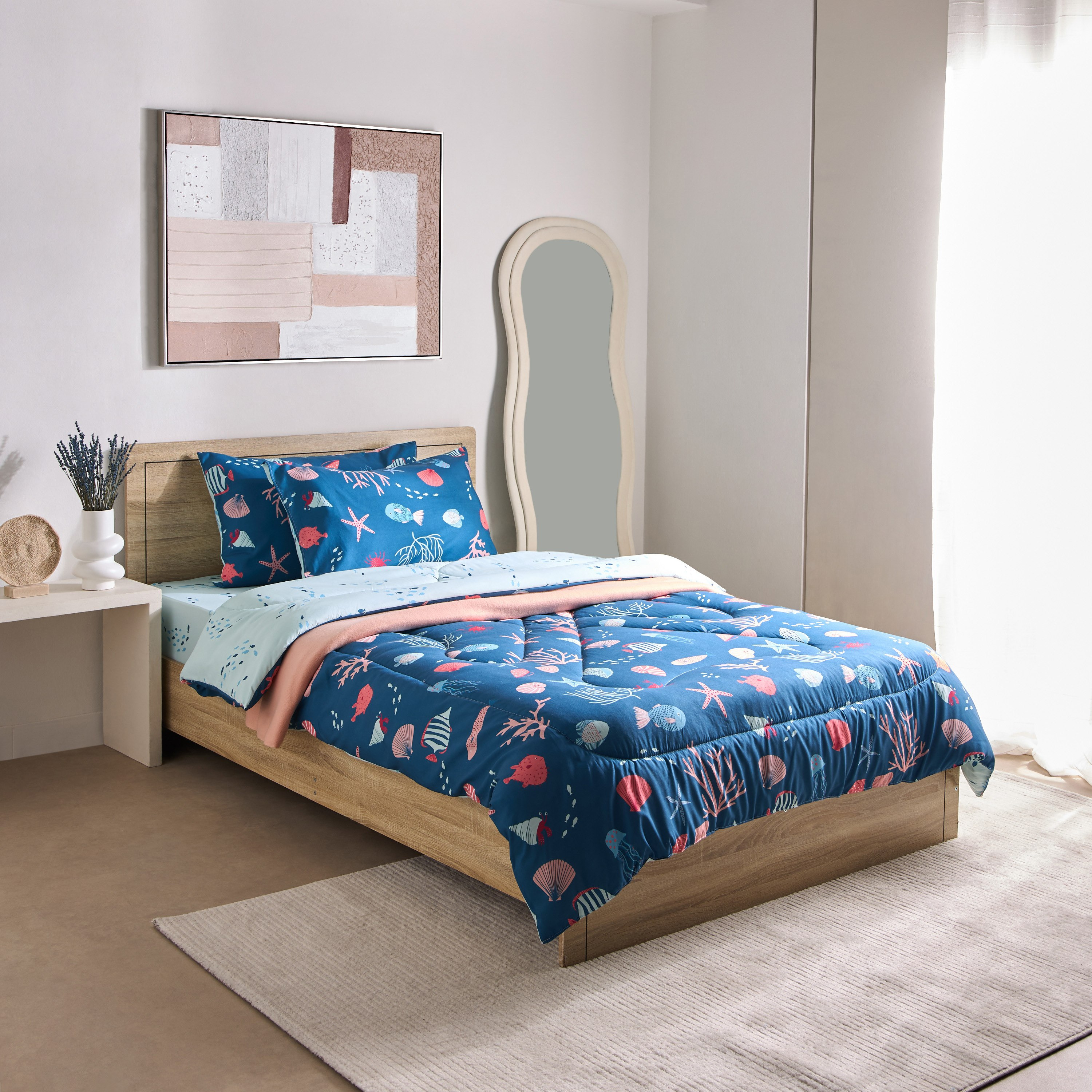 طقم لحاف توين من الألياف الدقيقة بتصميم أسماك البحر قطعتين من جوي - 160×220 سم-hbxhomeware-hbxbedroom-image-9