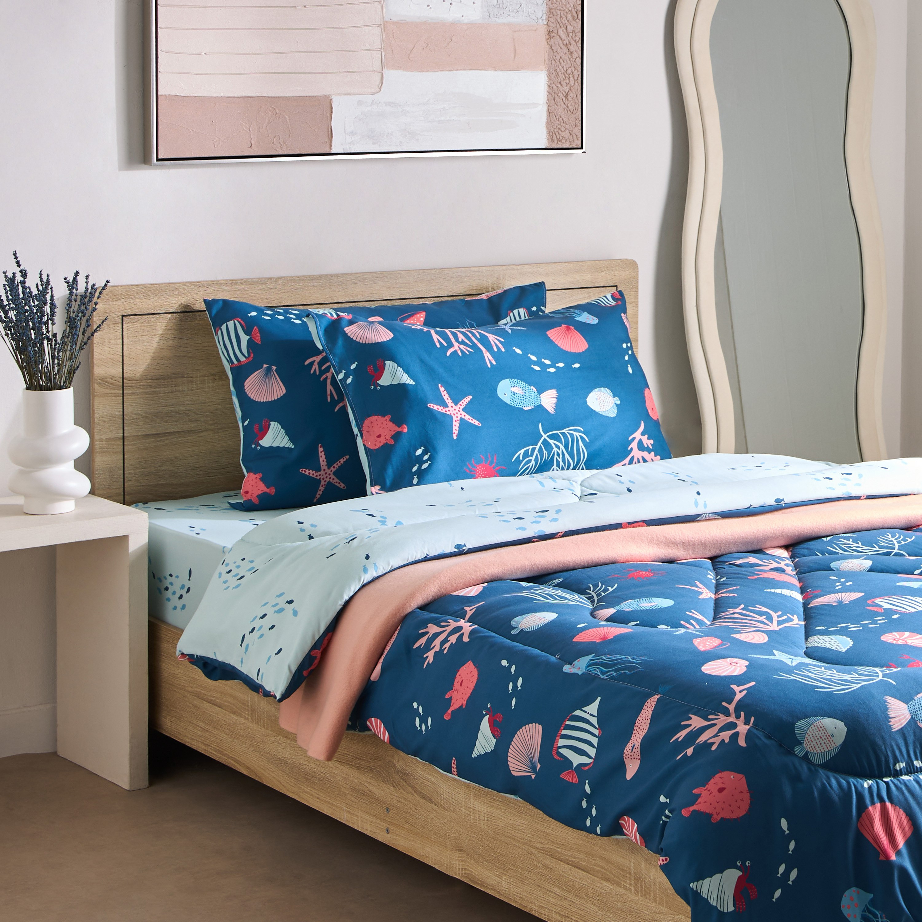 طقم أغطية وسائد من الألياف الدقيقة بتصميم أسماك البحر قطعتين من جوي - 50x75 سم-hbxhomeware-hbxbedroom-image-6