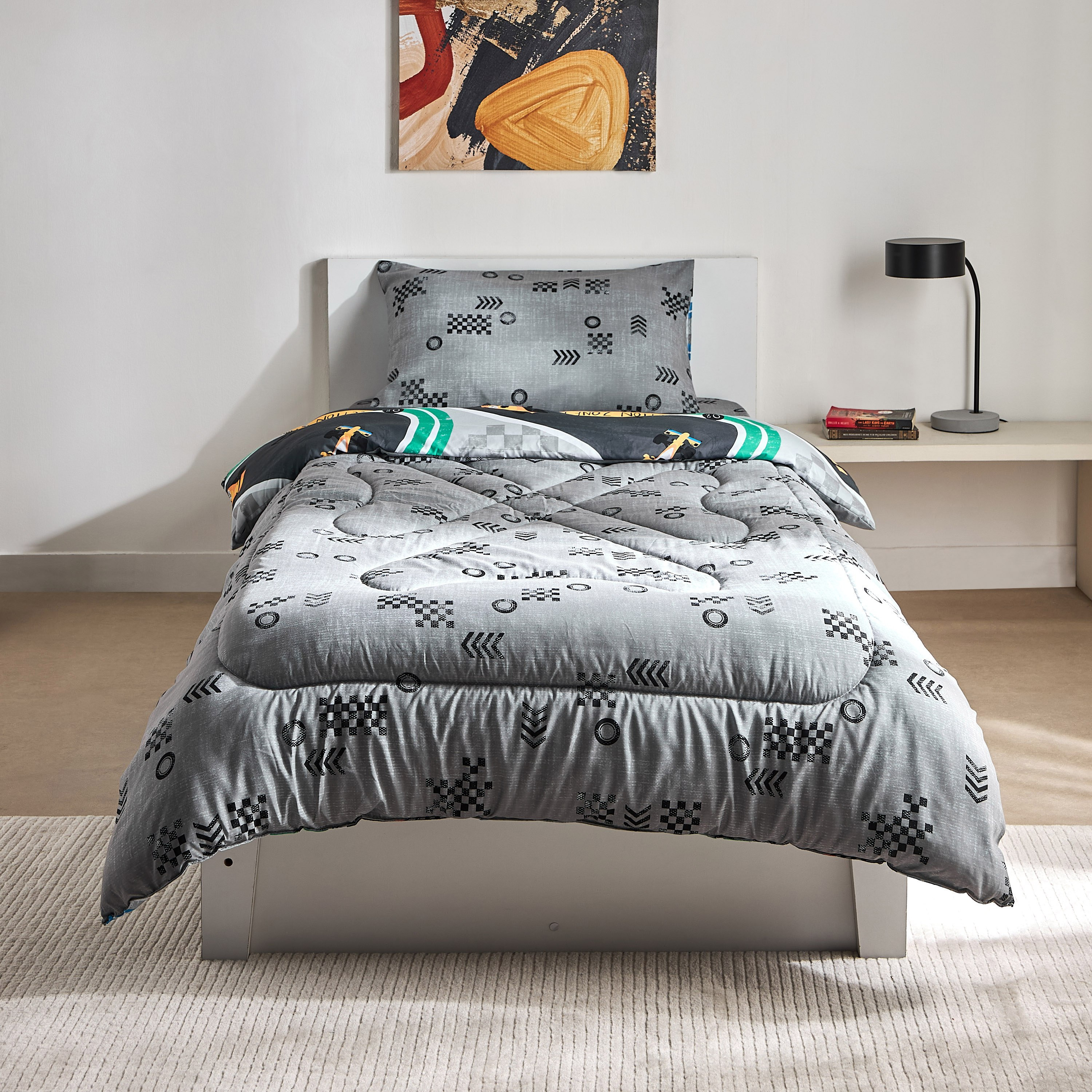 Tom 2-Piece Gearhead Cars Single Microfibre Comforter Set - 135x220 cm-hbxhomeware-hbxbedroom-image-4