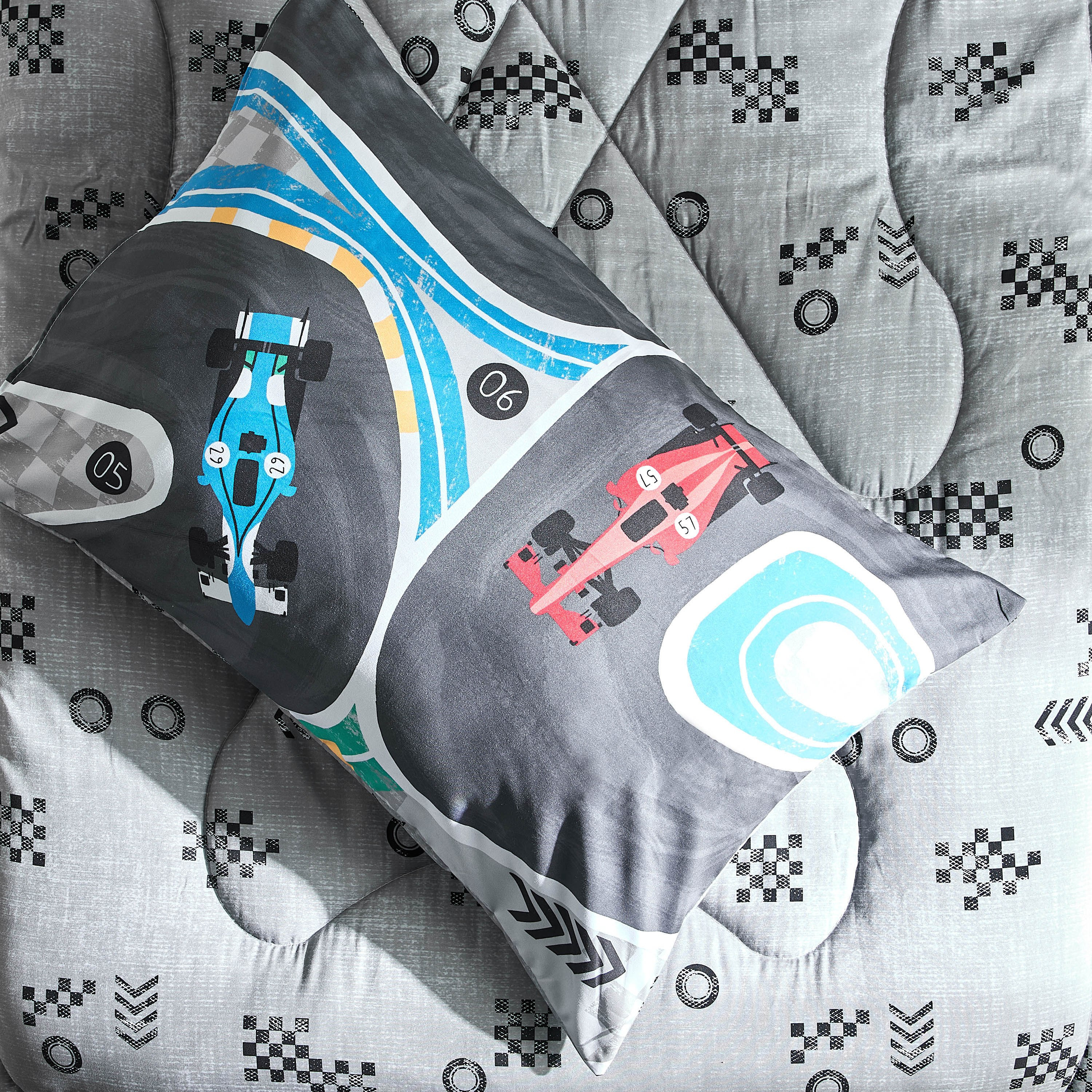 Tom 2-Piece Gearhead Cars Single Microfibre Comforter Set - 135x220 cm-hbxhomeware-hbxbedroom-image-7