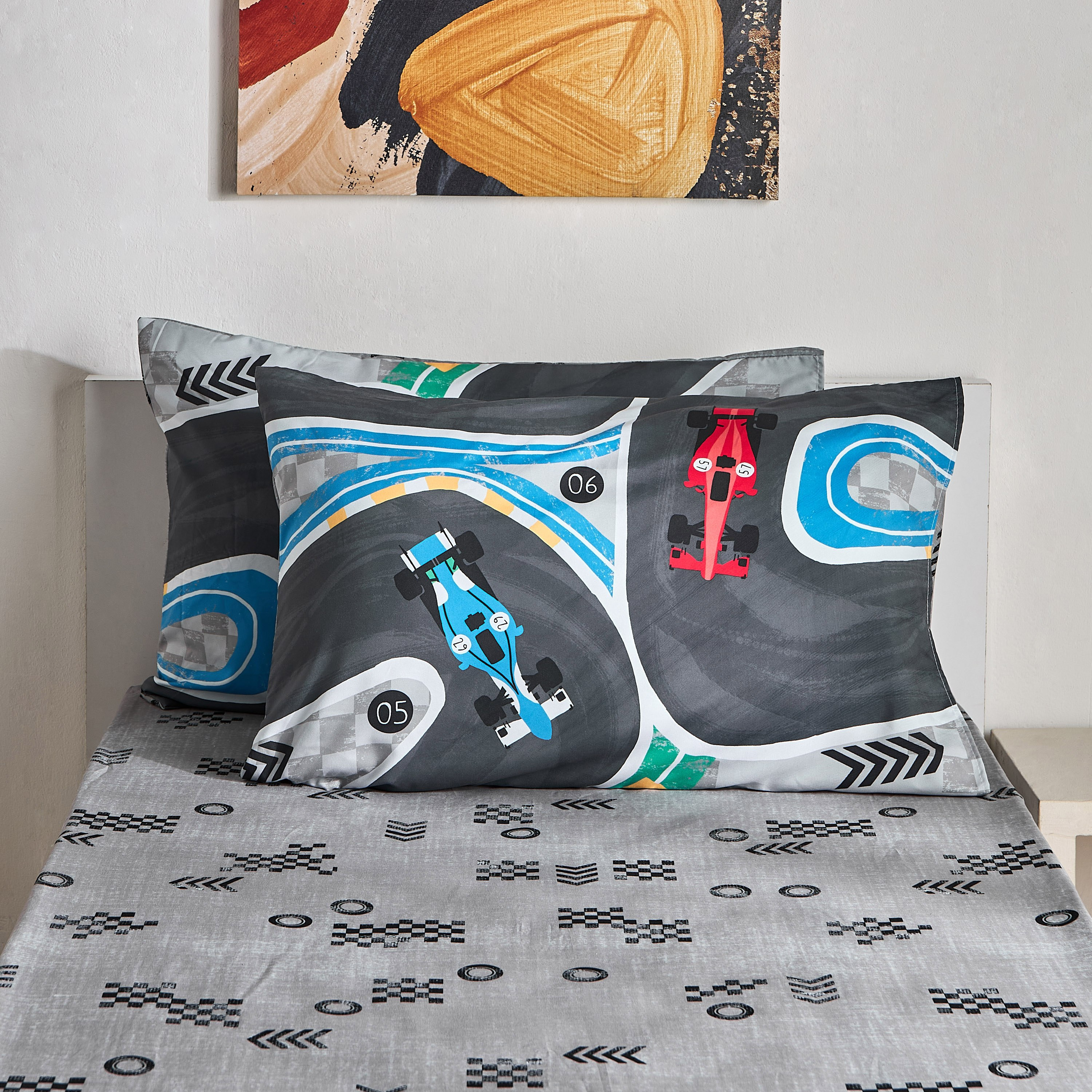 Tom Gearhead Cars 2-Piece Microfibre Pillow Cover Set - 50x75 cm-hbxhomeware-hbxbedroom-image-2