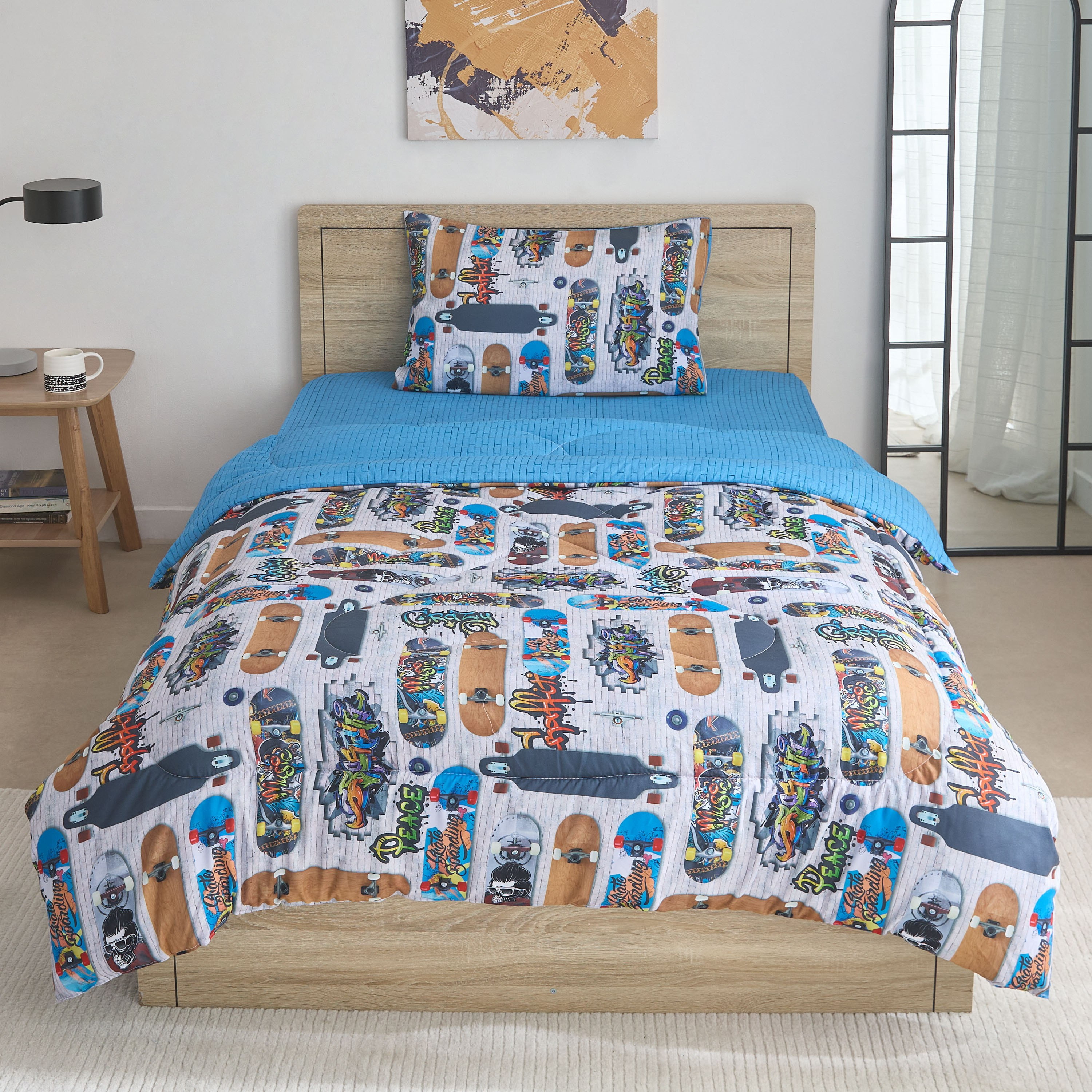 Tom Gearhead Skate 2-Piece Twin Microfiber Comforter Set - 160x220 cm-hbxhomeware-hbxbedroom-image-3