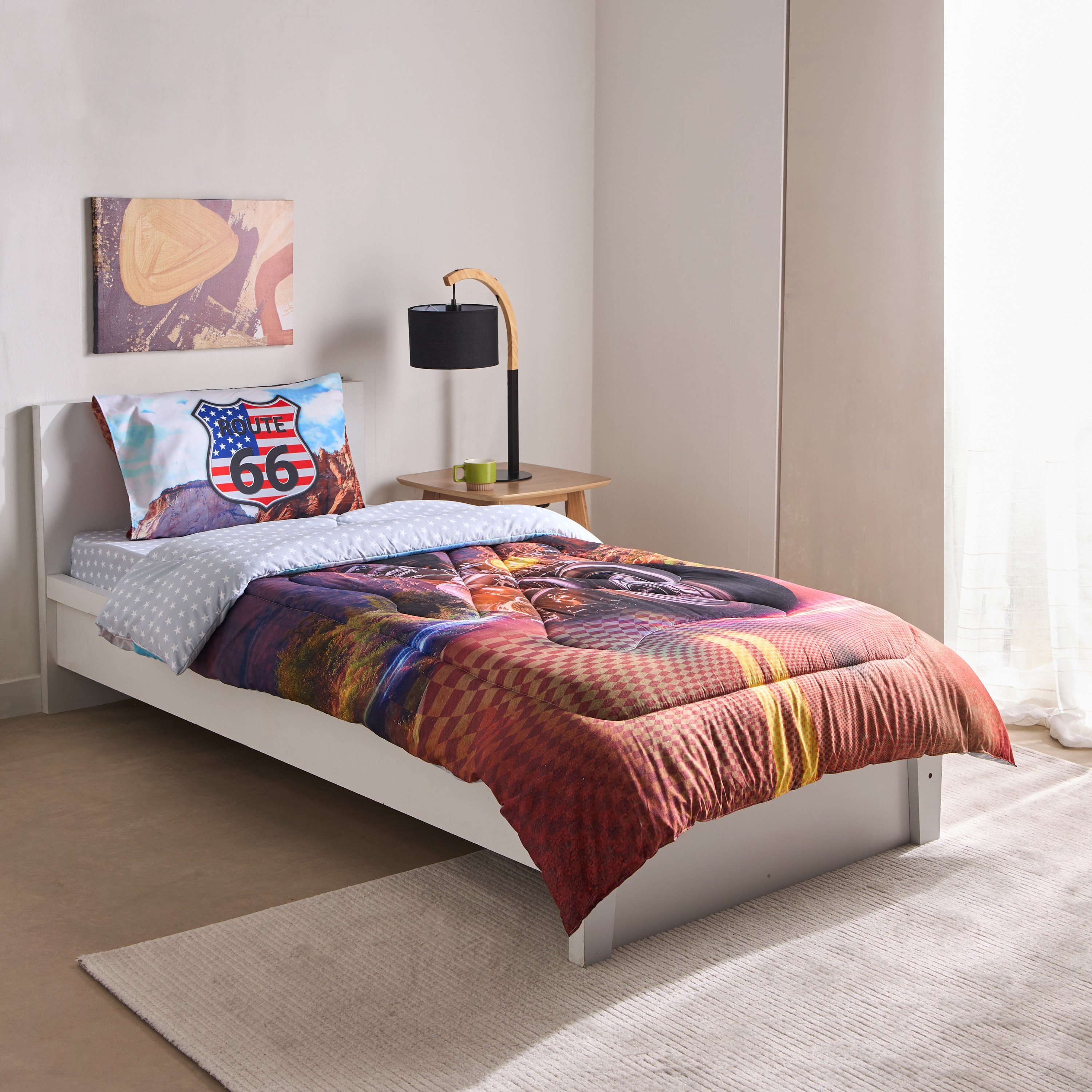 Gaming Biker 2-Piece Single Microfibre Comforter Set - 135x220 cm-hbxhomeware-hbxbedroom-image-2