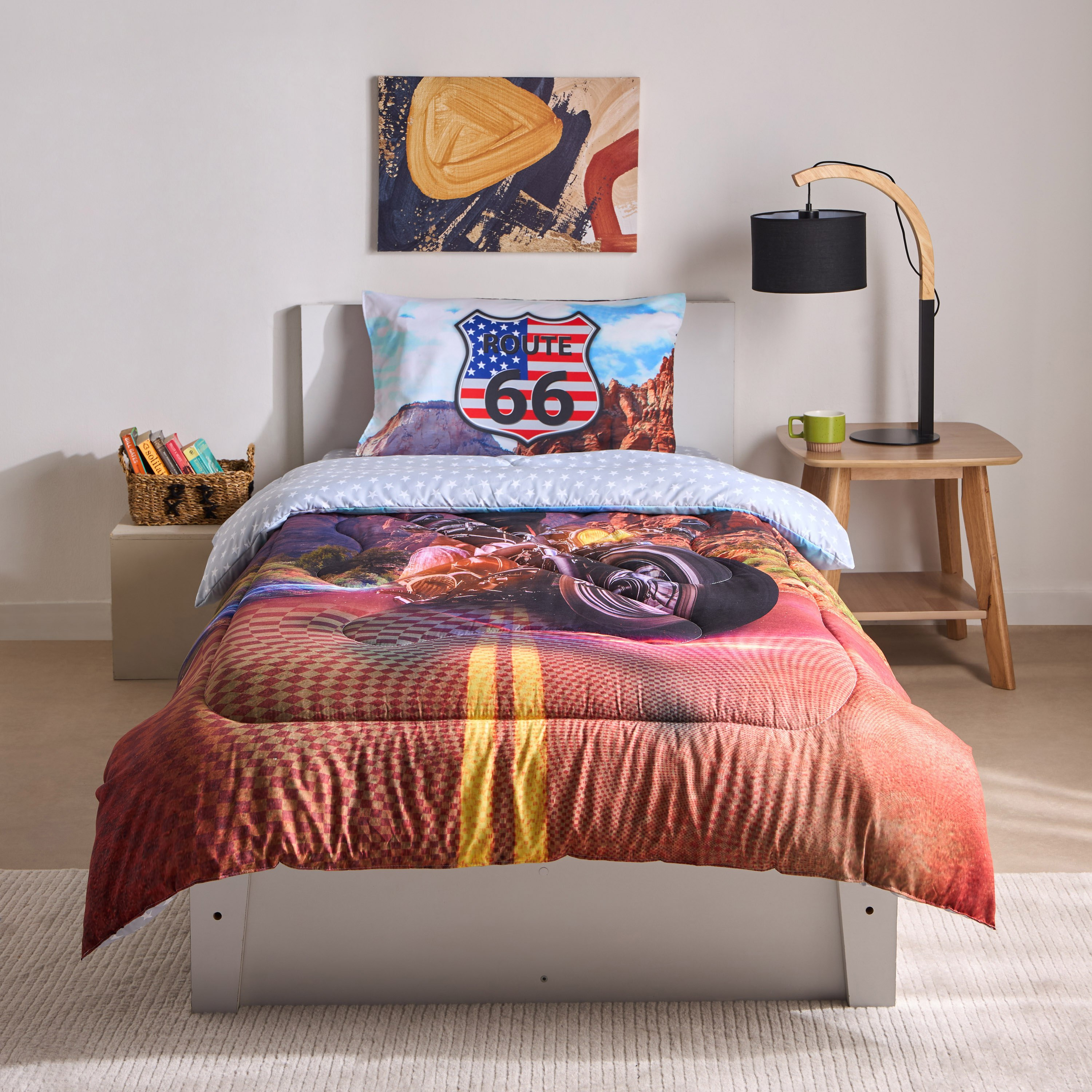 Gaming Biker 2-Piece Single Microfibre Comforter Set - 135x220 cm-hbxhomeware-hbxbedroom-image-3