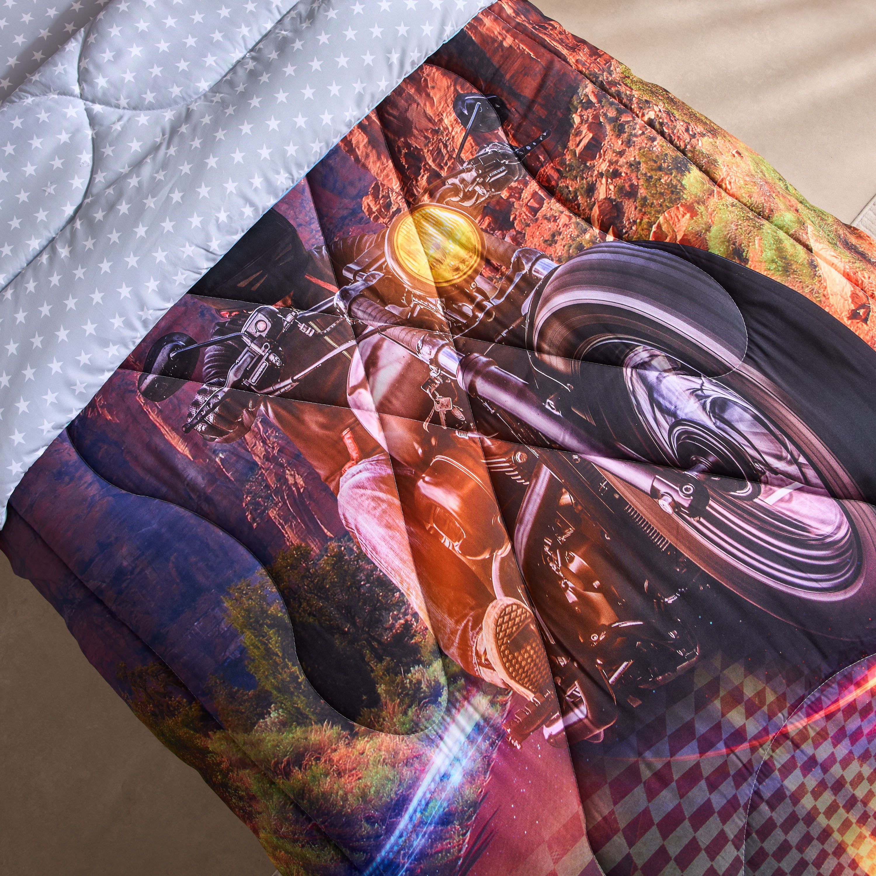 Gaming Biker 2-Piece Single Microfibre Comforter Set - 135x220 cm-hbxhomeware-hbxbedroom-image-5