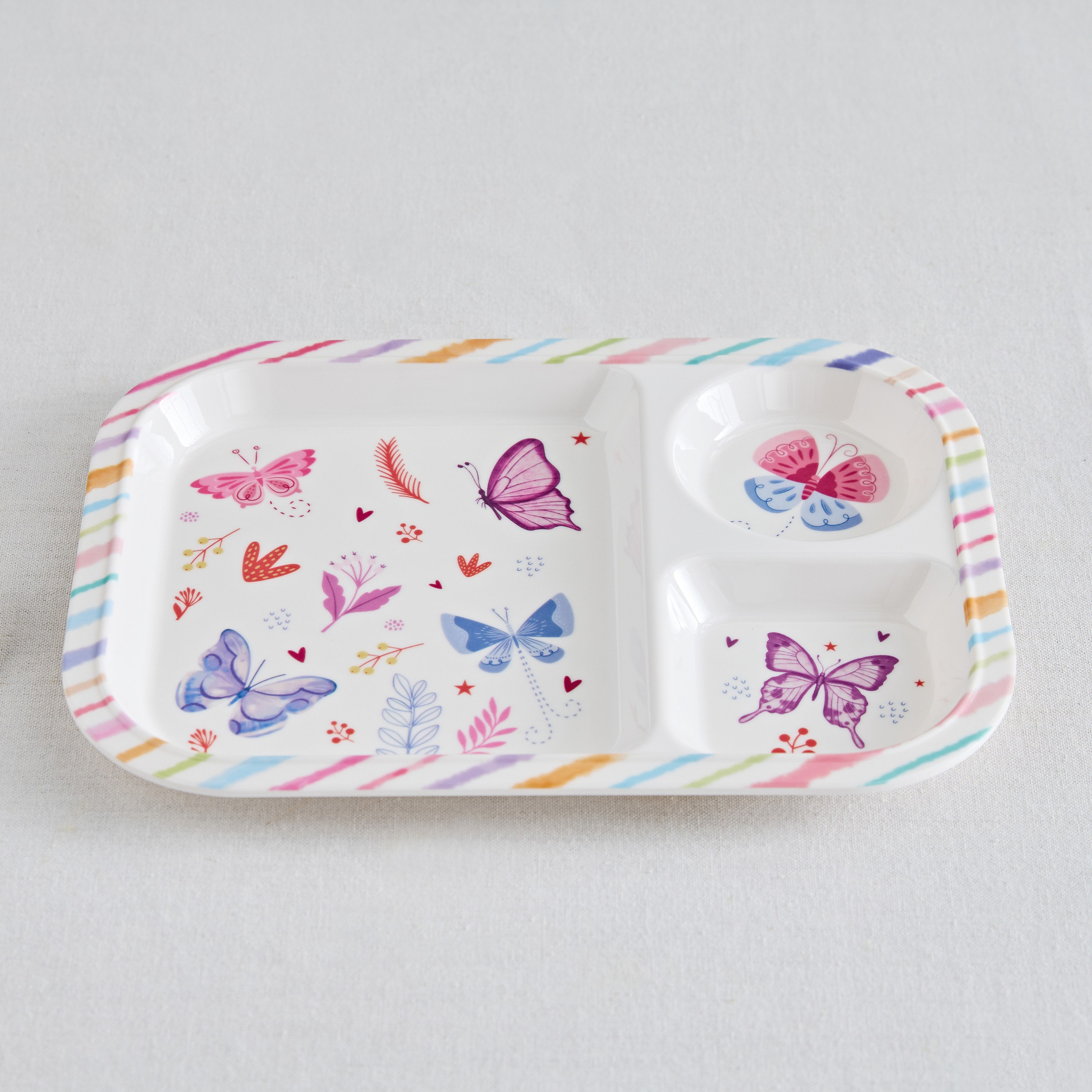 Ivy Meadows Trinity Melamine Flutter Partition Plate - 21x28 cm-hbxhomeware-hbxkidsandyouth-image-2