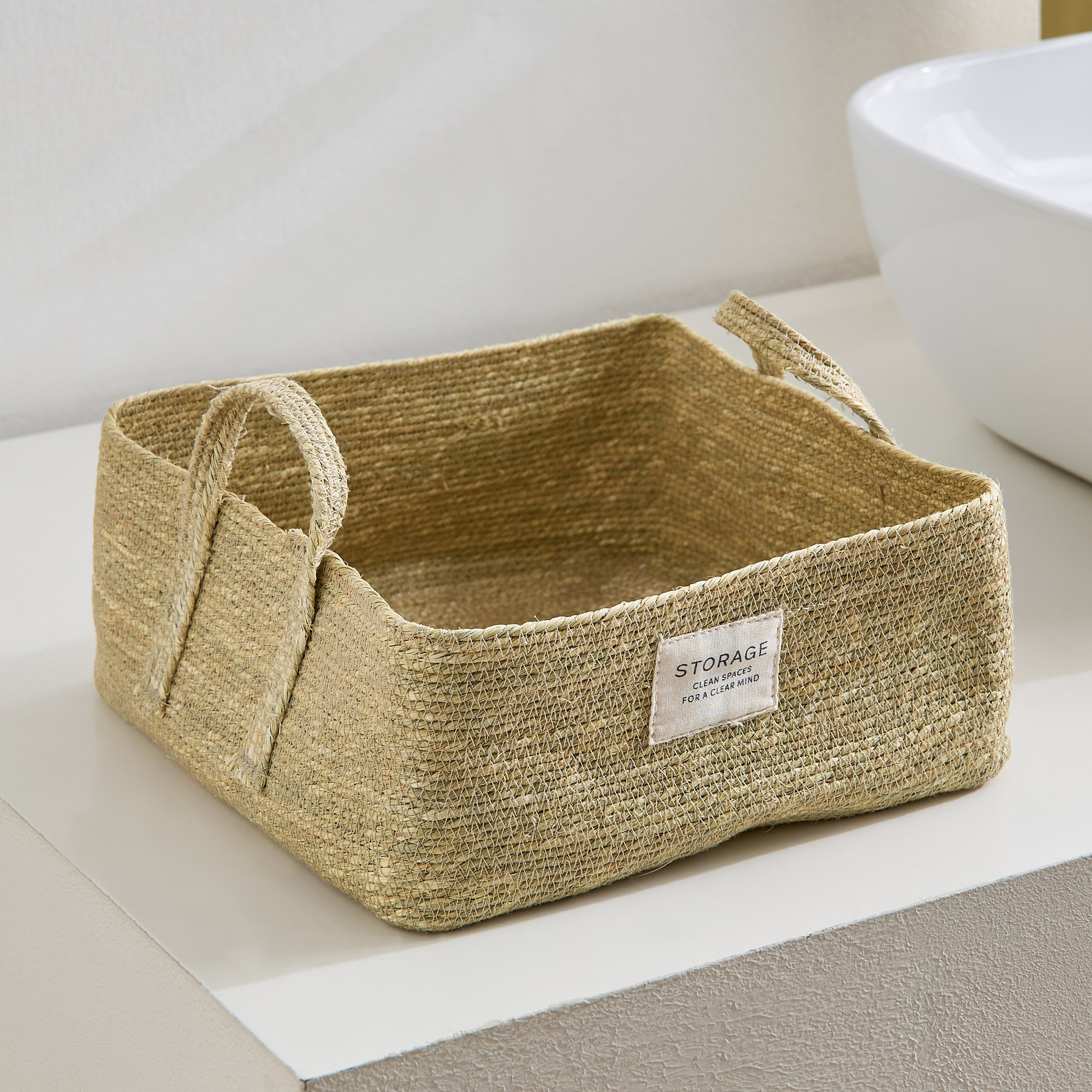 سلة تخزين مربعة مع رقعة ساباي من بيلا - 21x21x10 سم-hbxhomeware-hbxbathroom-image-2