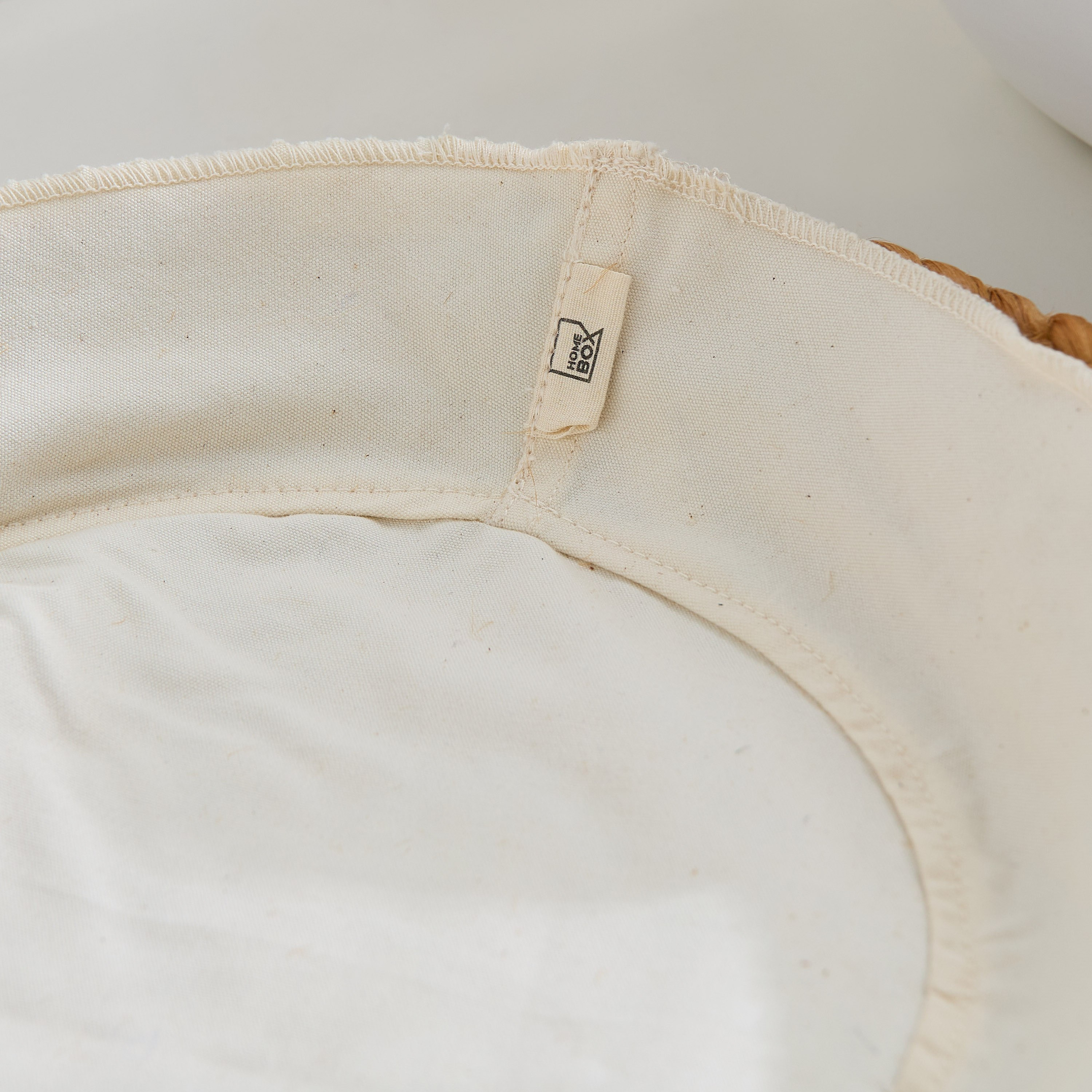 Bella Wide Jute Basket with Canvas Lining - 33x8 cm-hbxdecorandfurnishings-tabletop-serveware-image-3