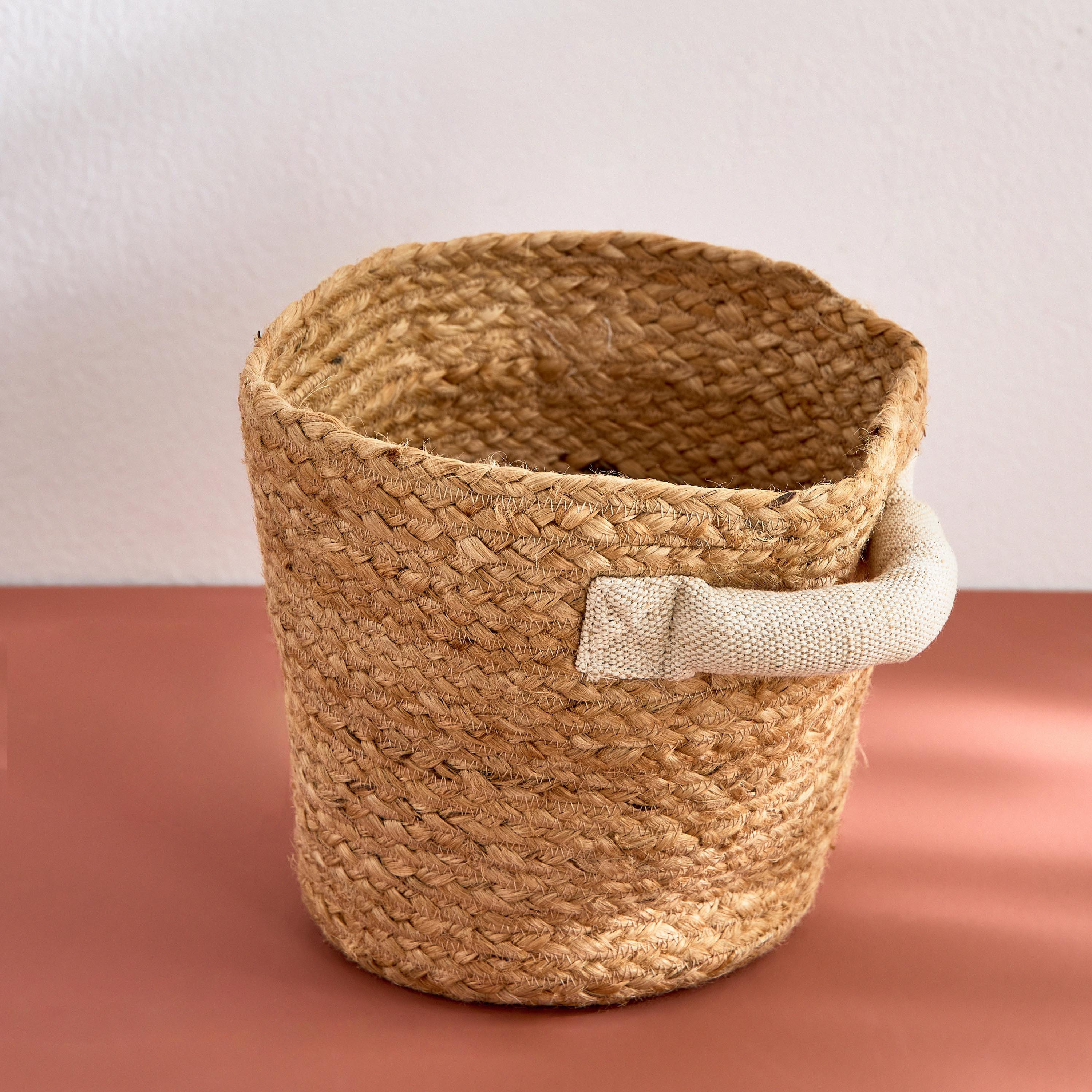 Bella Jute Mora Pot Cover with Juco Handle - 21x21x19 cm-hbxhomeware-hbxdecorandfurnishings-image-1