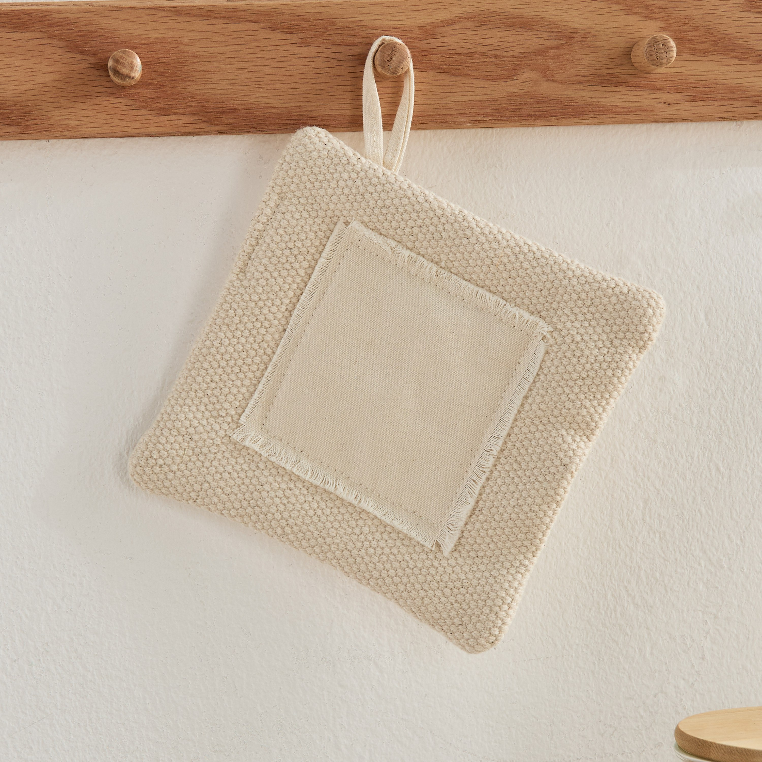 حامل أواني قطن منسوج مربع صغير برقعة كانفاس من بيلا - 15 سم-hbxhomeware-kitchenware-kitchenlinens-image-1