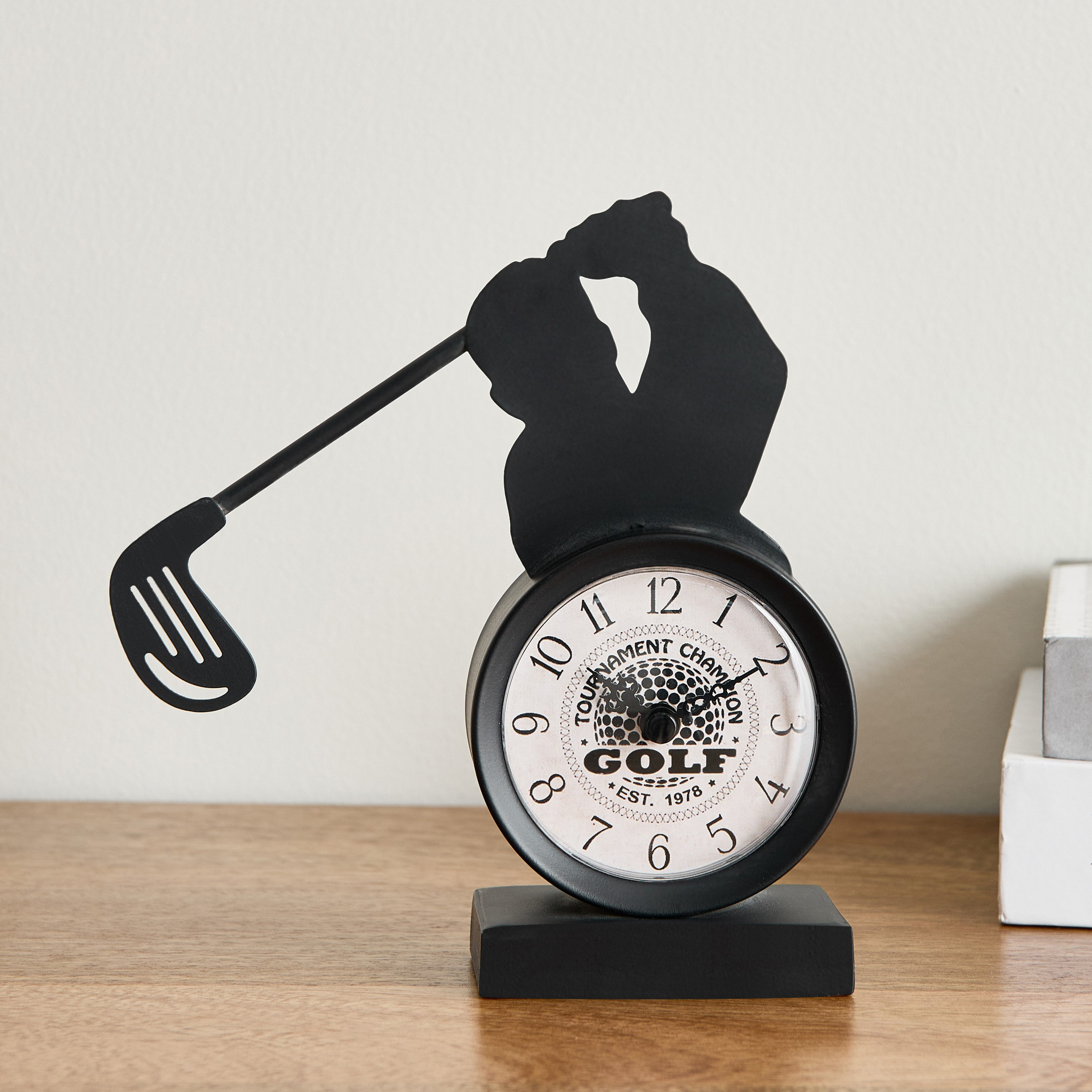 Emir Golf Metal Table Clock - 17x5x17.8 cm-hbxdiningroom-decorandaccessories-clocks-image-2
