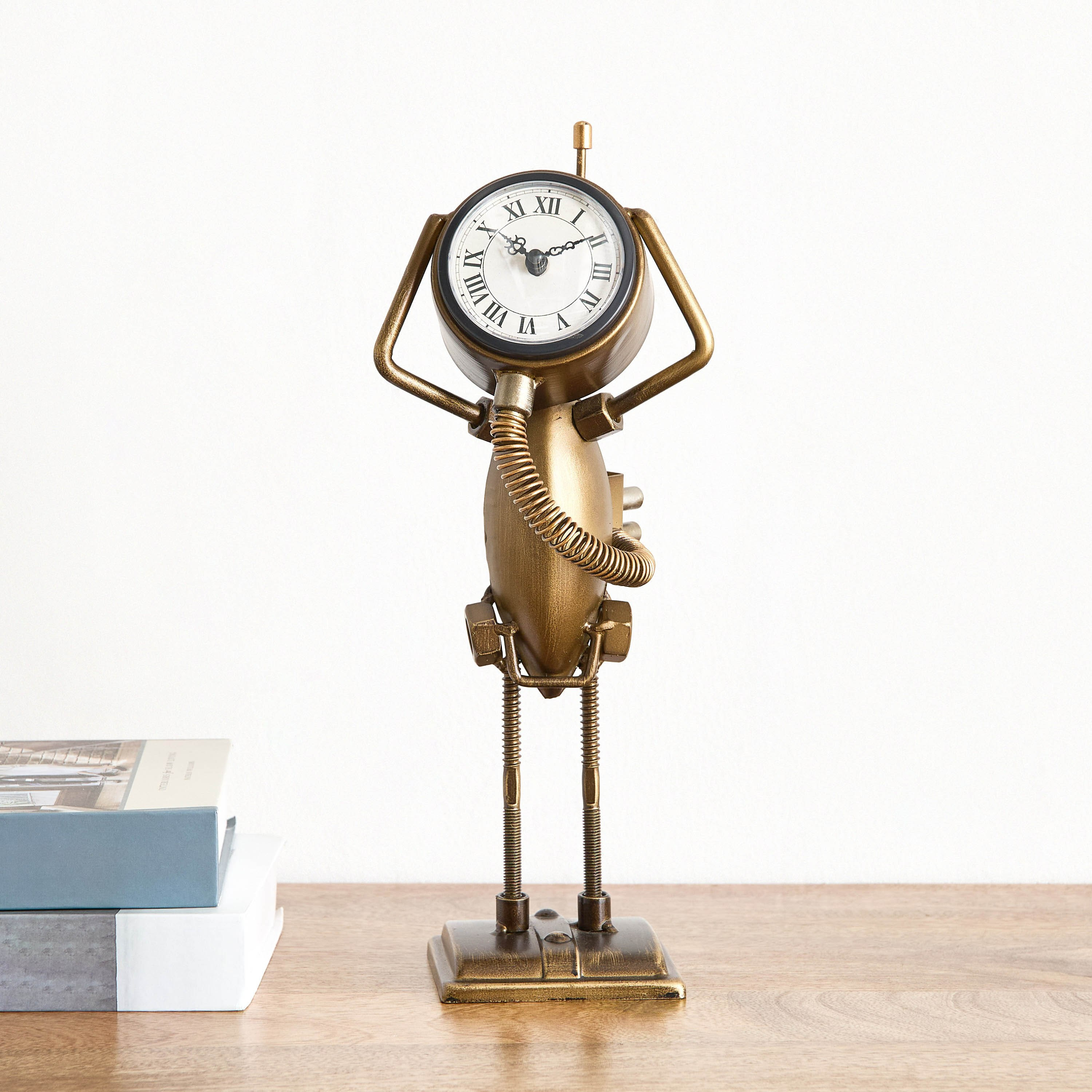 Emir Metal Vintage Table Clock - 14x12x35 cm-hbxdiningroom-decorandaccessories-clocks-image-2